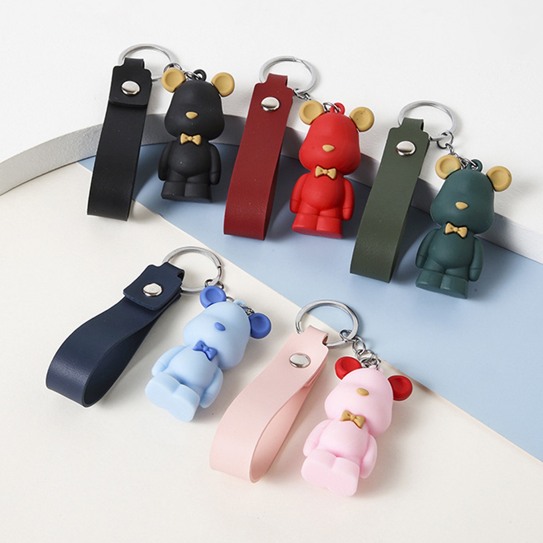 Mouse PU Leather Keychain Ring For Organized Keys 10