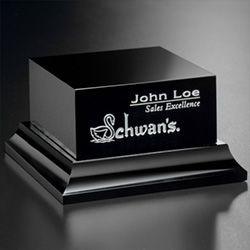 Black Glass Base - Square Tiered 6