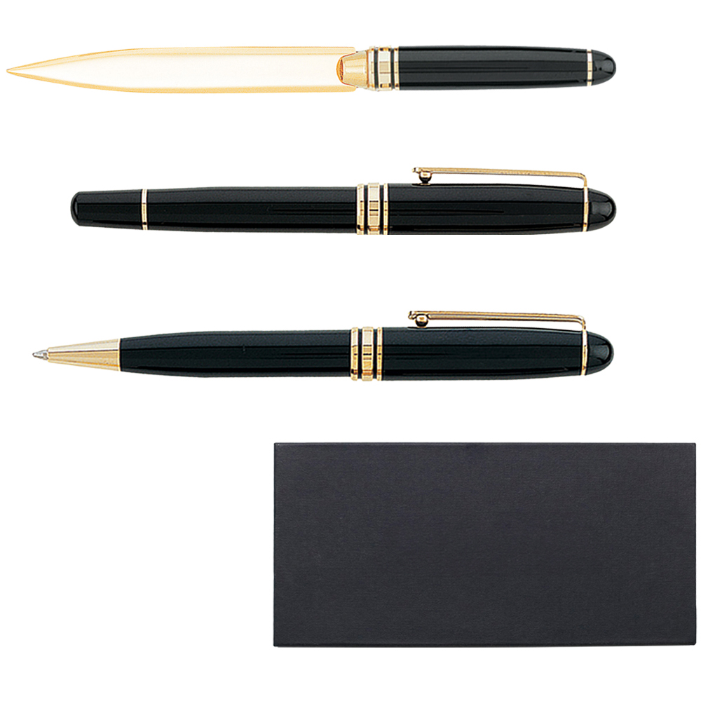 Danish-I Brass Letter Opener with GS Triple Pen Set 2