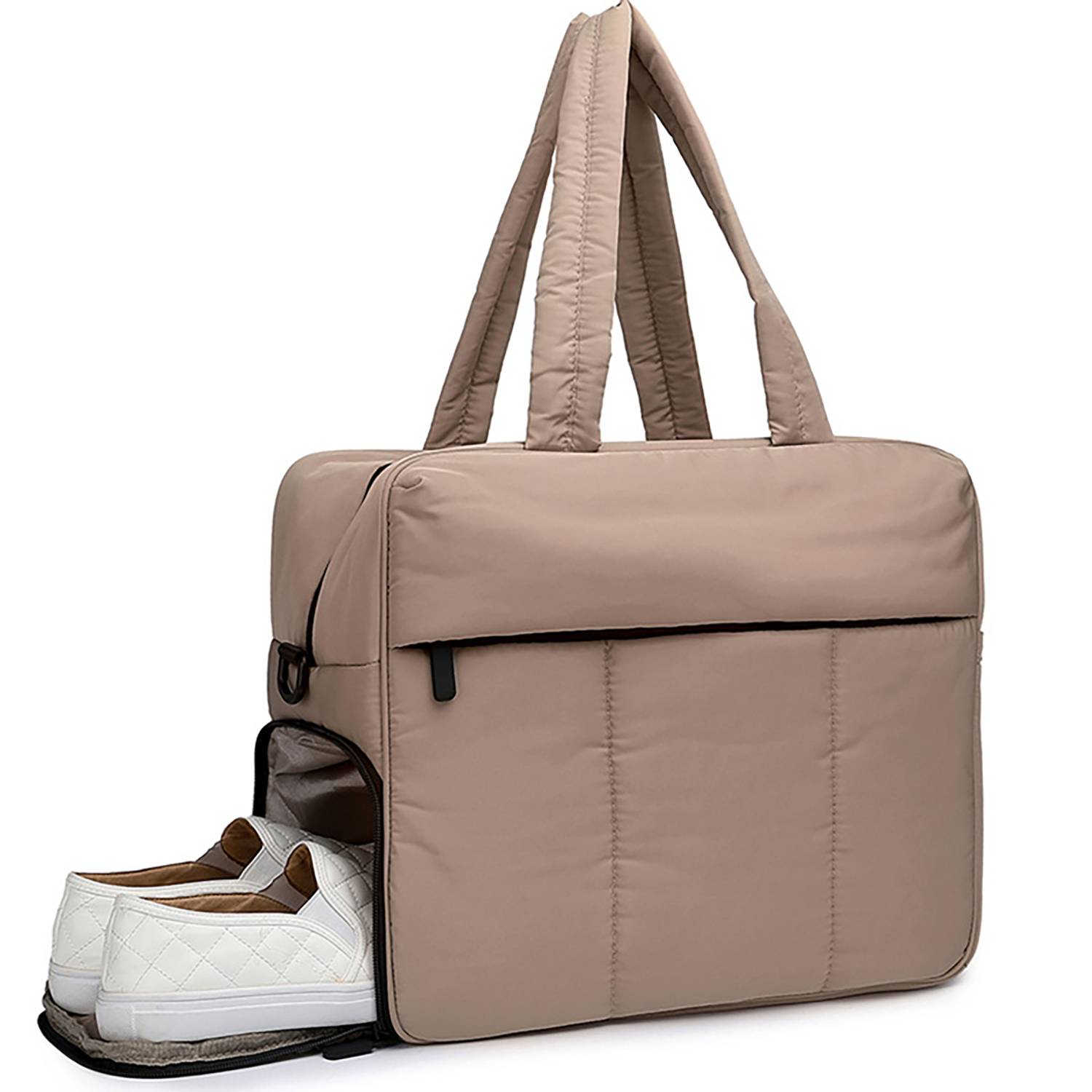 Lightweight Travel Duffel bag w/ Shoe Compartmenttan 5