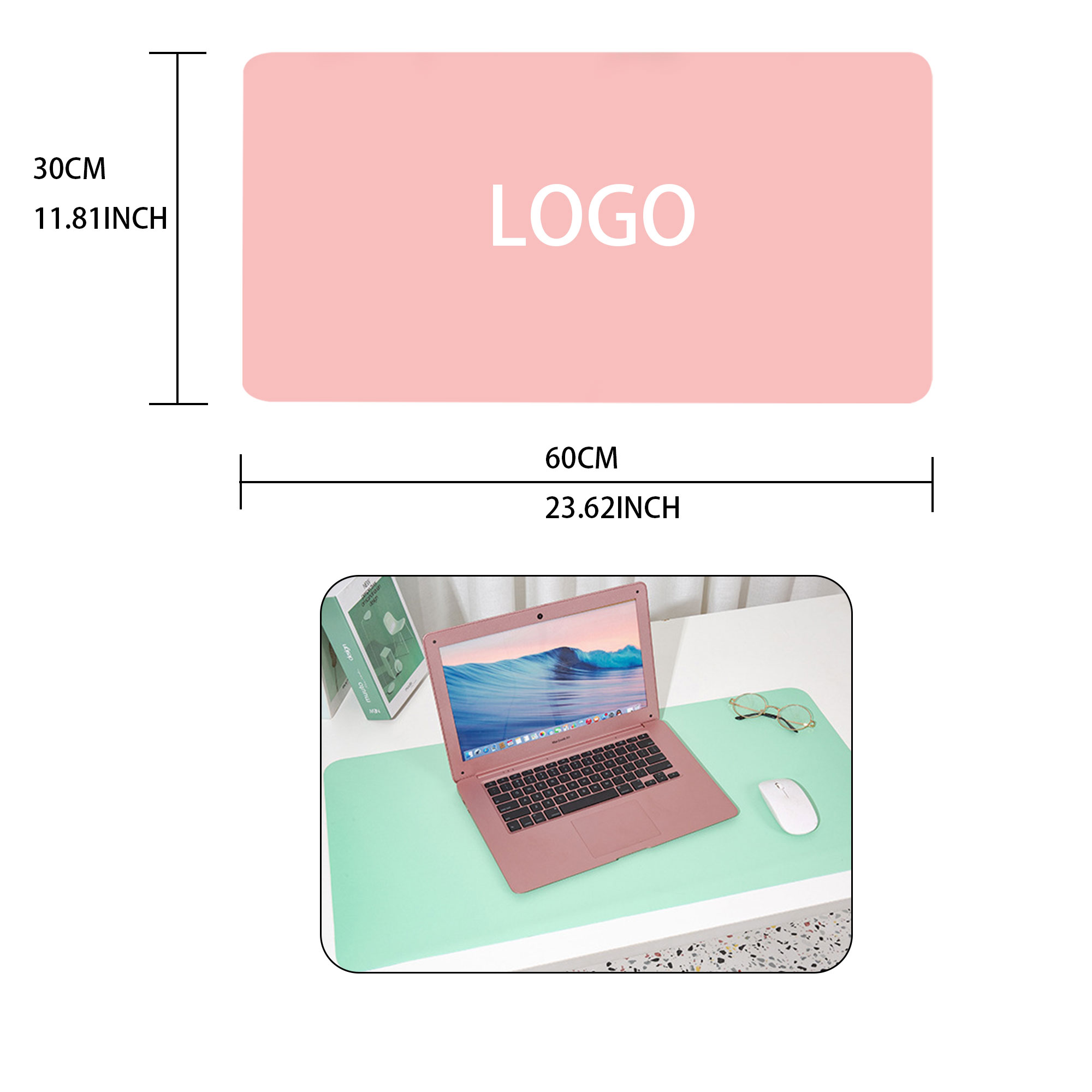 Durable PU Office Mouse Mat 3