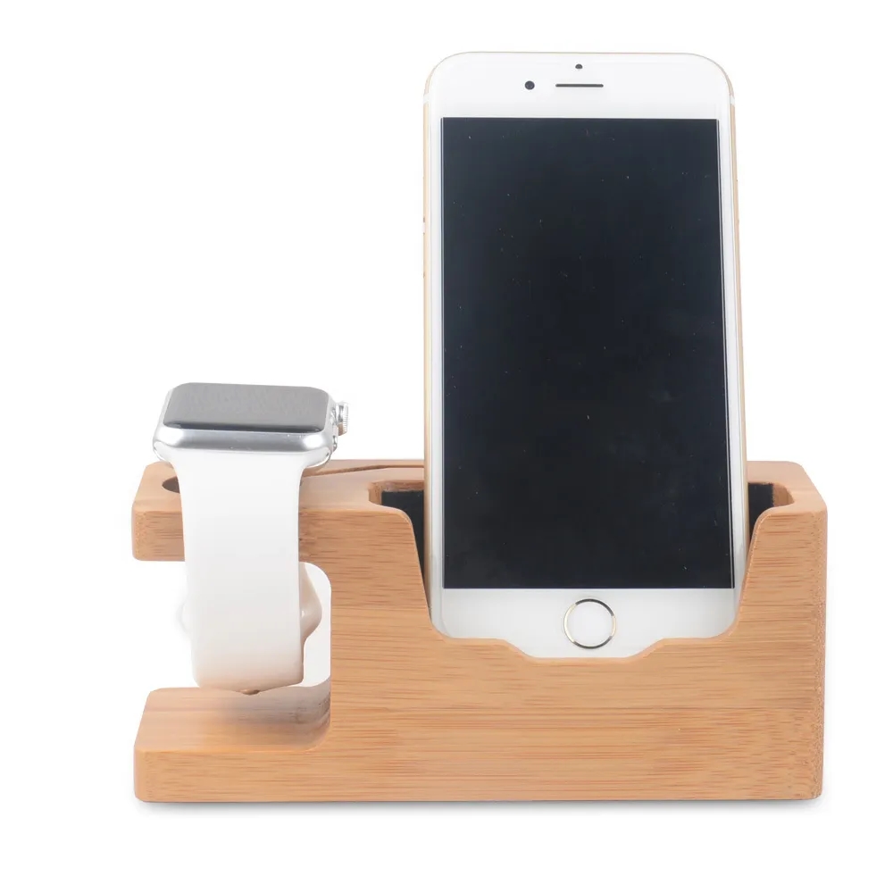 Bamboo Wood Charging Holder for Watch Phone 2