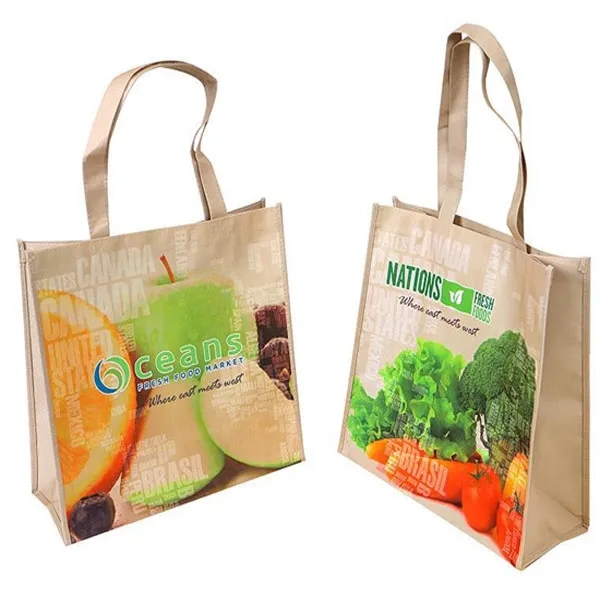 Promotional 100% RPET Laminated Grocery Tote Bags 9