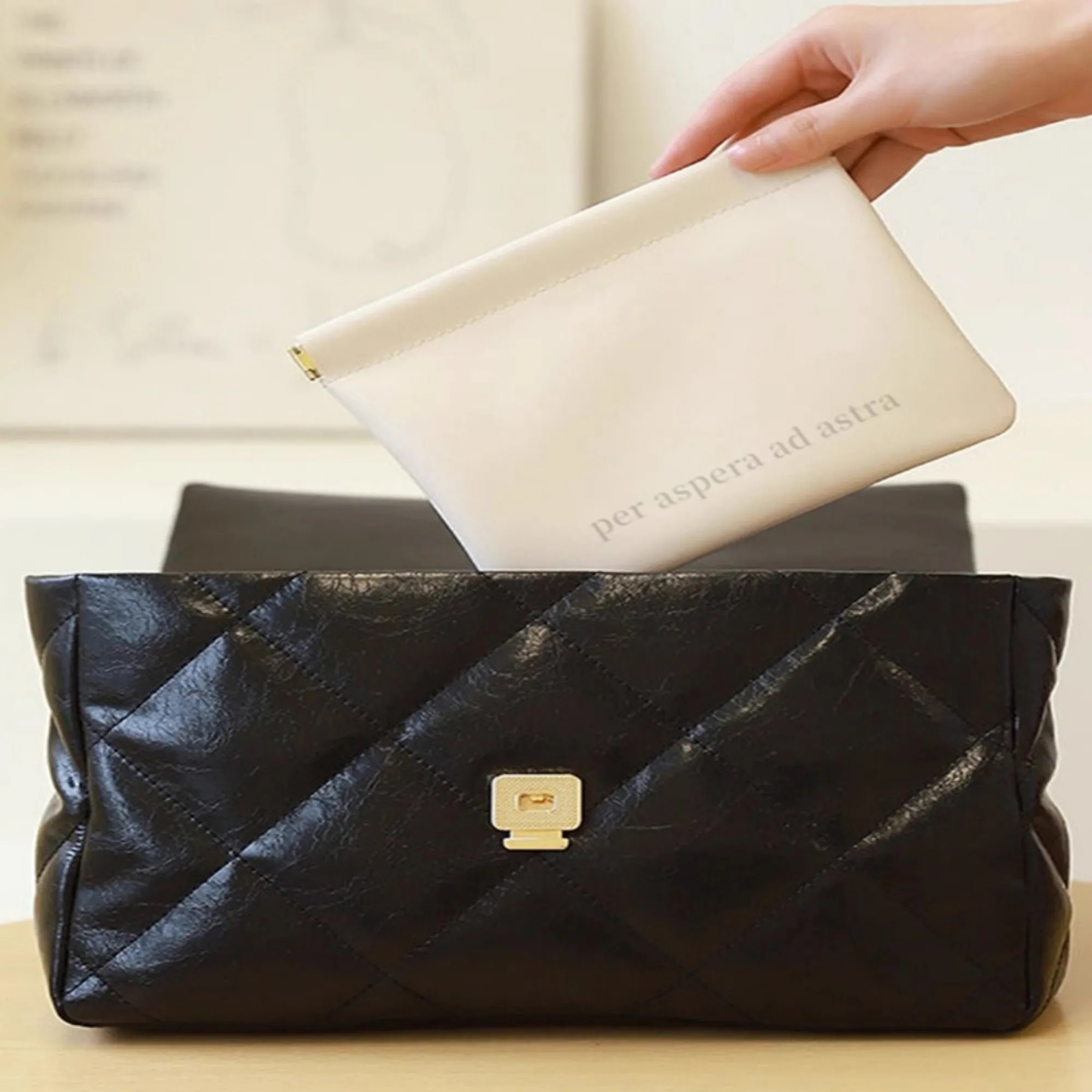 Premium PU Leather Cosmetic Bag Storage Pouch 3