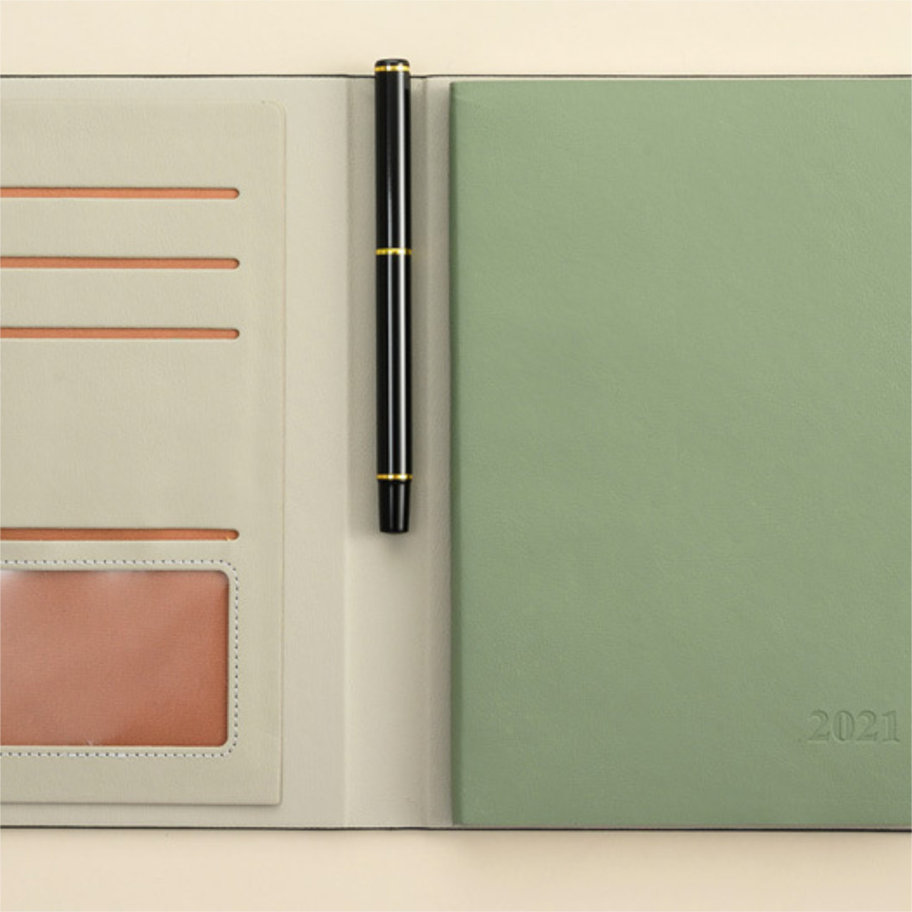 Suede Faux Sheepskin Notebook & Pen 1