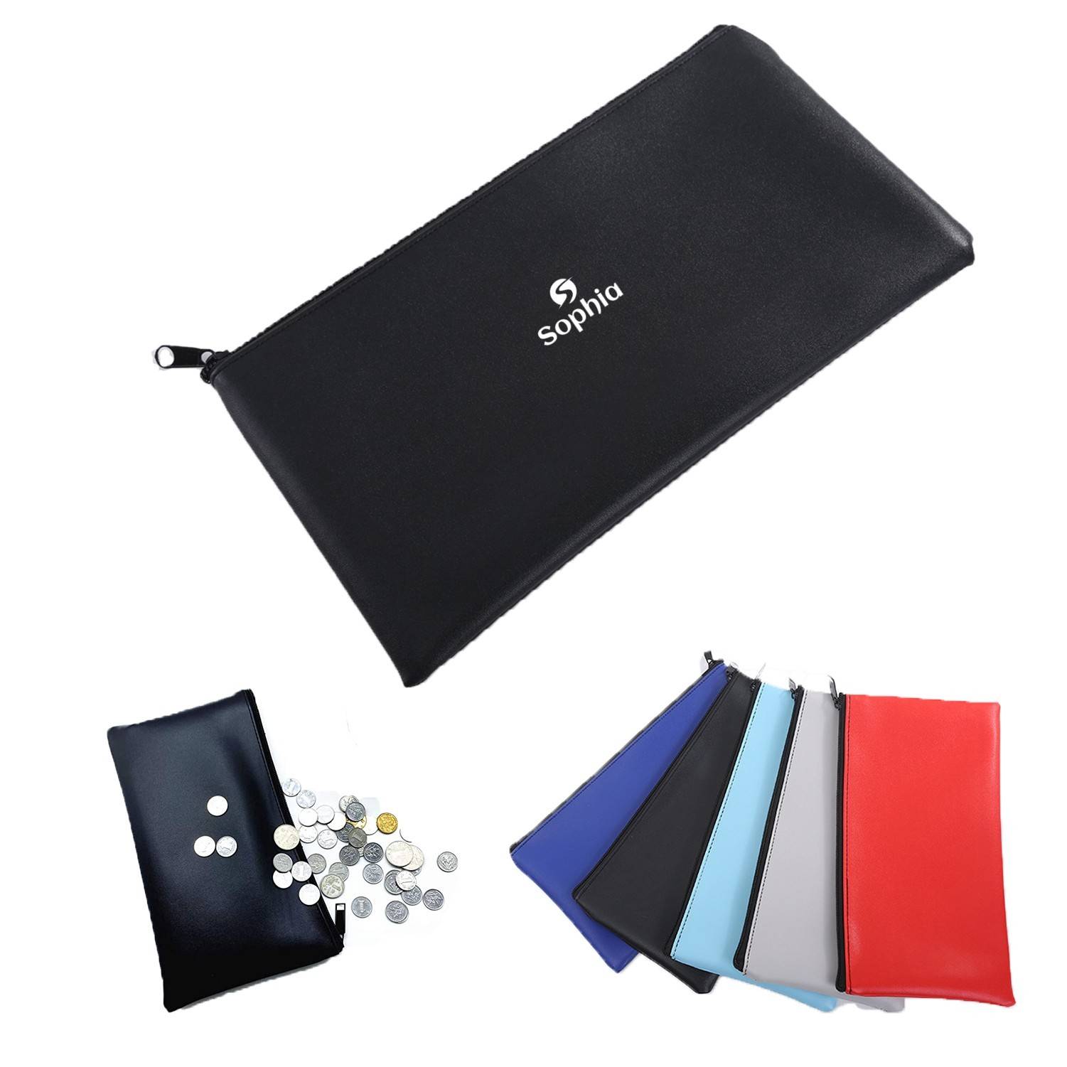 Leatherette Bank Deposit Cash Bag 2