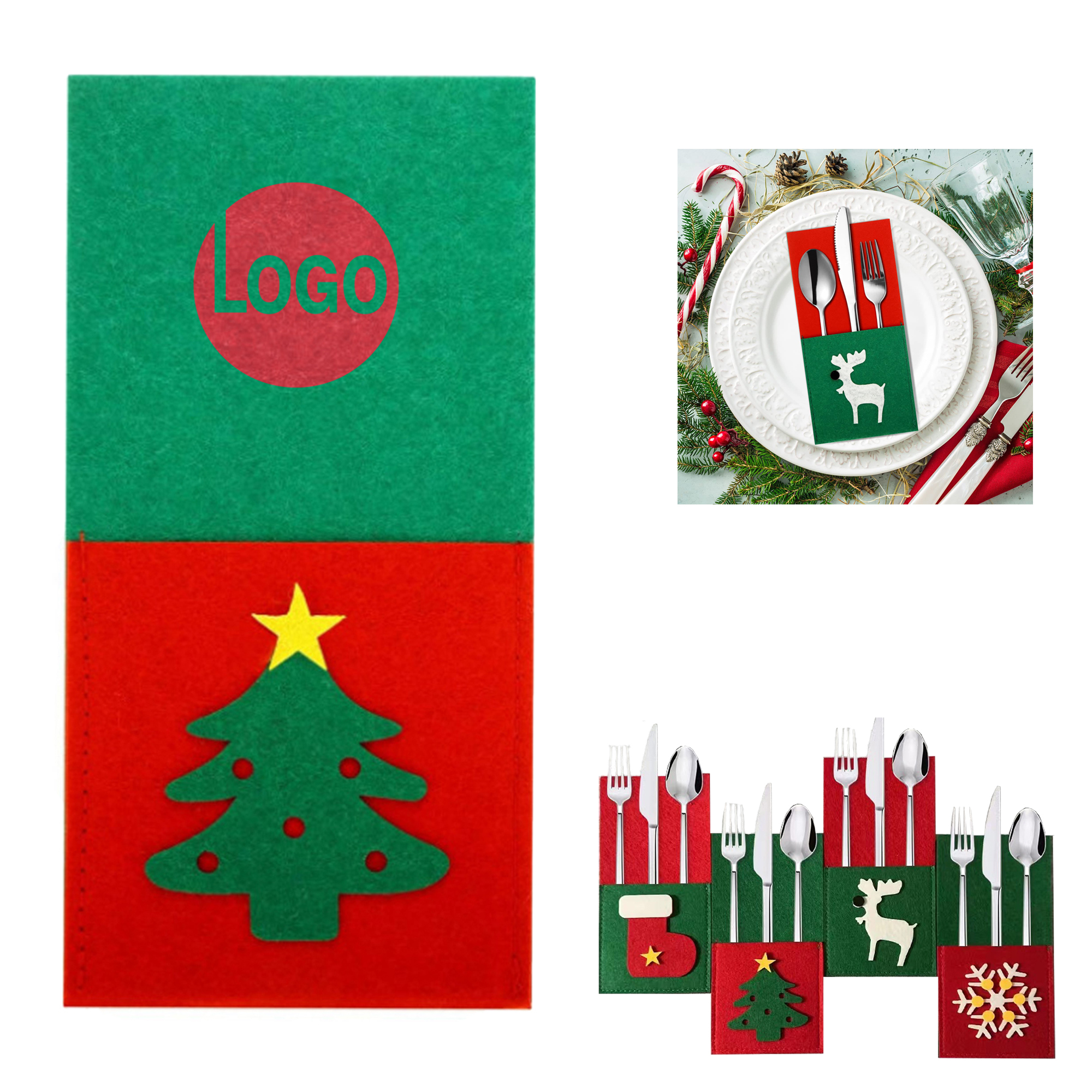 Christmas Felt Cutlery Pouch 4