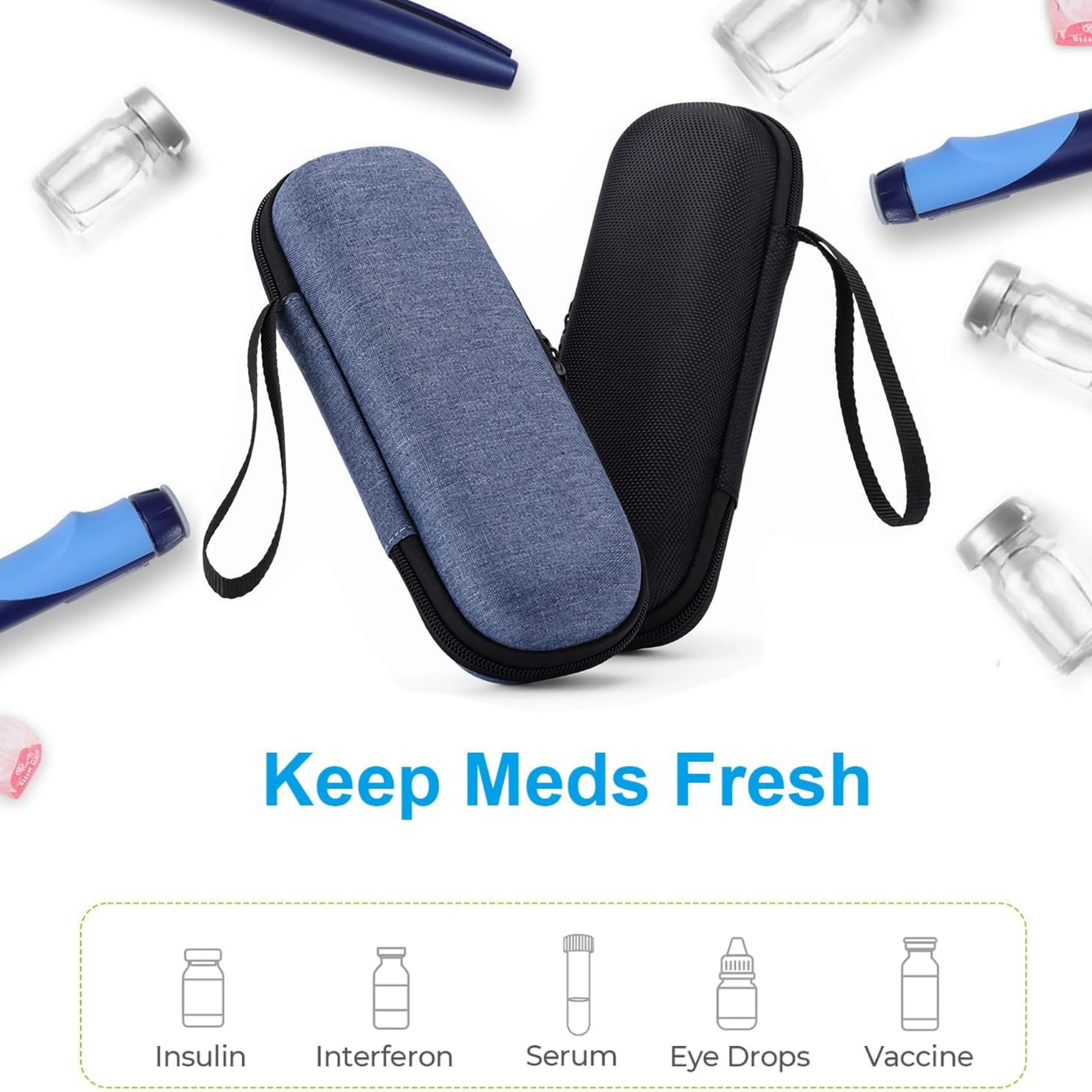Insulin Cooler Travel Case With 2 Reusable Ice Pack 6