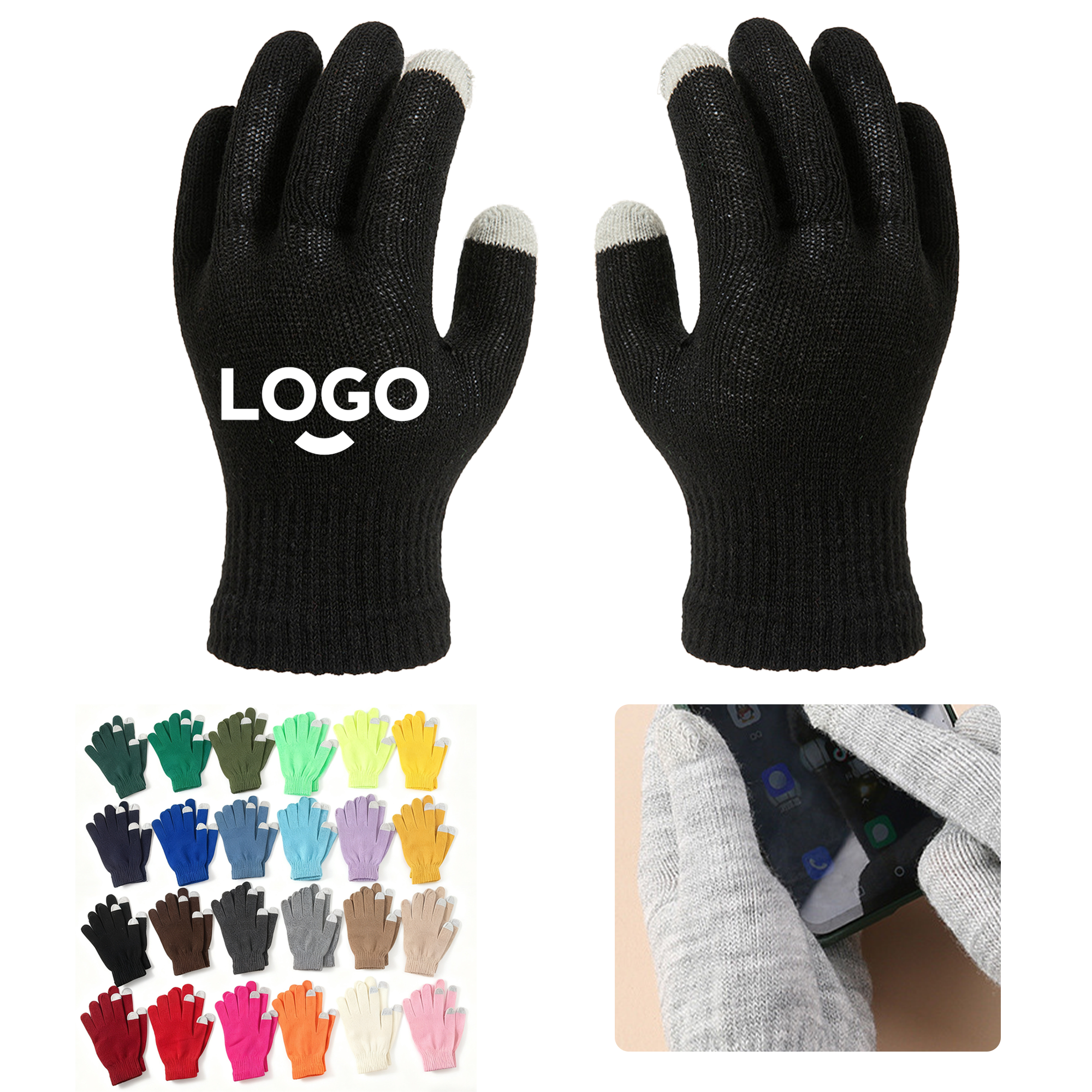 Winter Elastic Knit Touchscreen Gloves MOQ 50 5