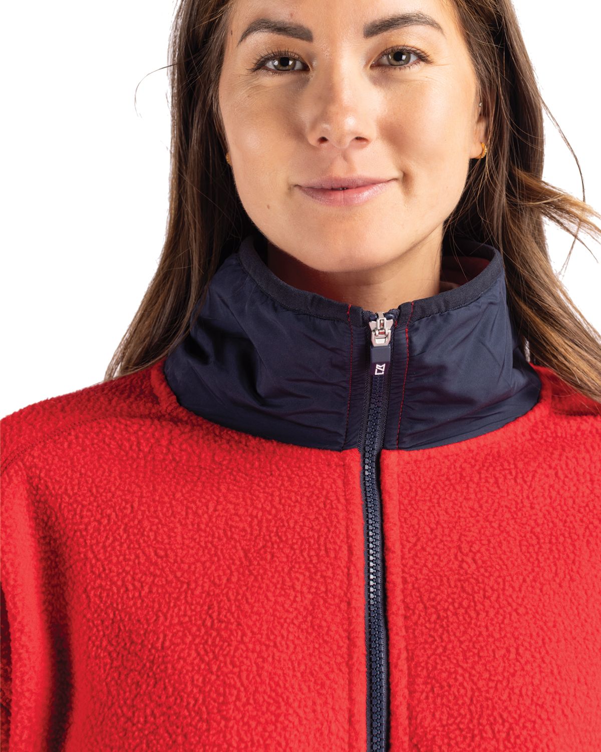 Cutter & Buck Cascade Epic Comfort Recycled Sherpa Fleece Womens Full Zip Jacket 40