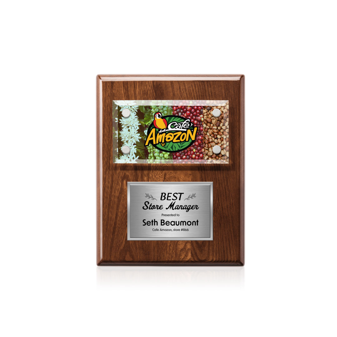Gossamer VividPrint™ Plaque - Walnut/Silver 1