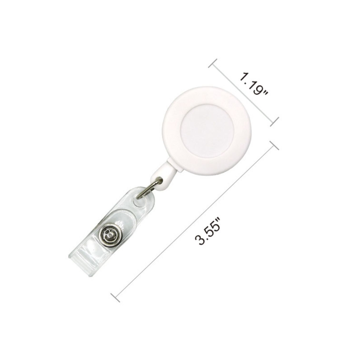 Round Frosted Badge Reel Holder w/ Belt Clip 2