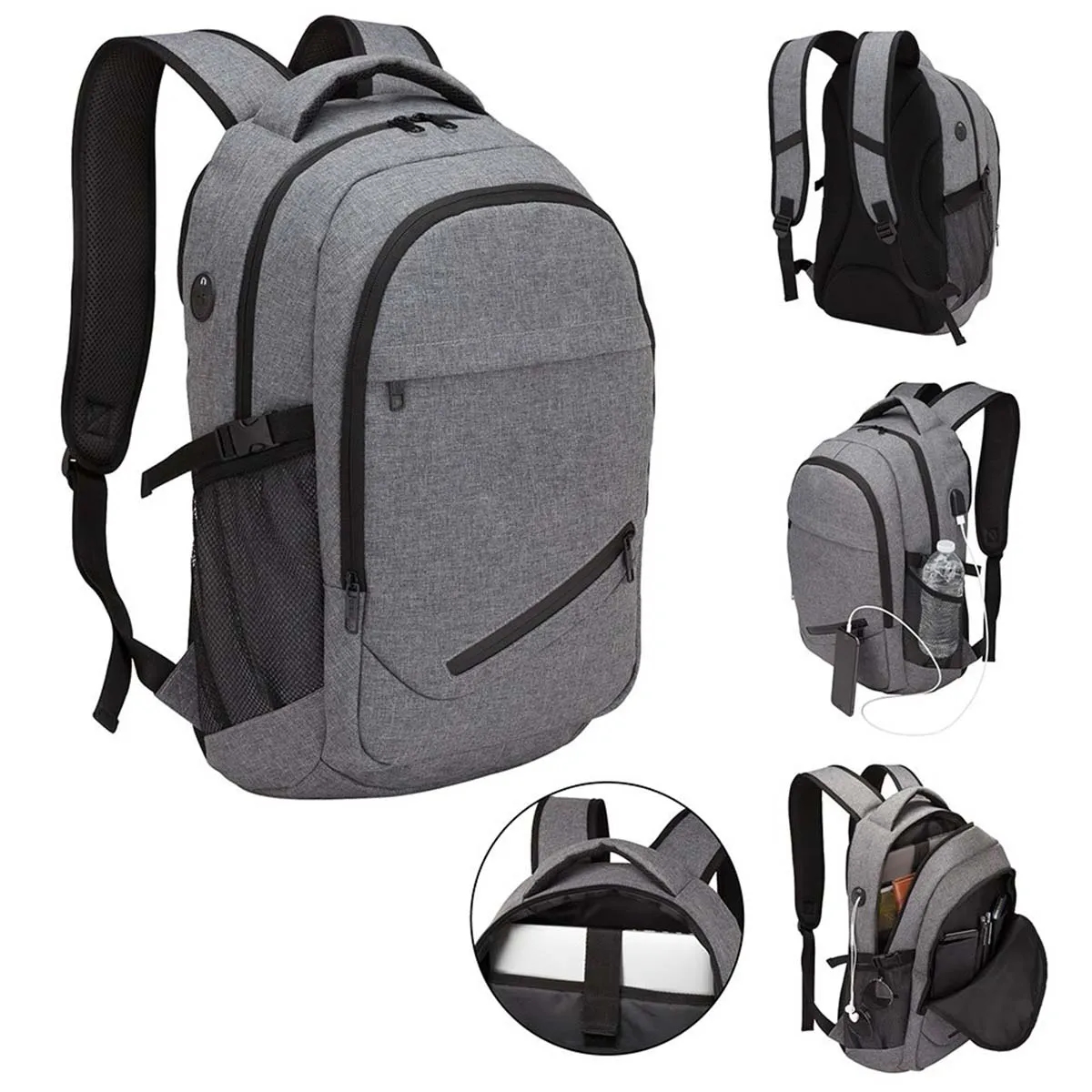 15.6 Inch Basketball Bags Laptop Backpack W/ USB Port 9