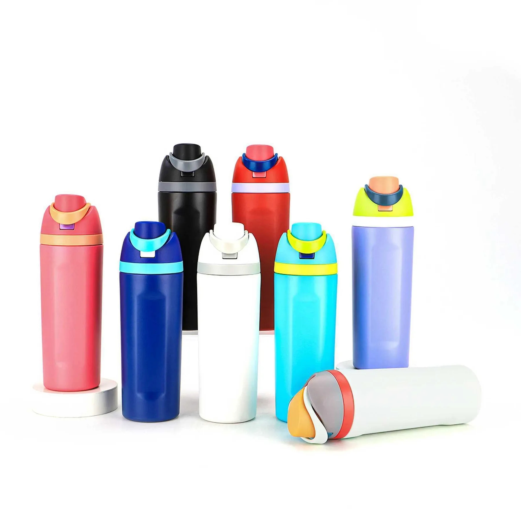 32 Oz. Leak Proof Spout Lid Water Bottle with Straw, custom water bottle with logo imprint 2