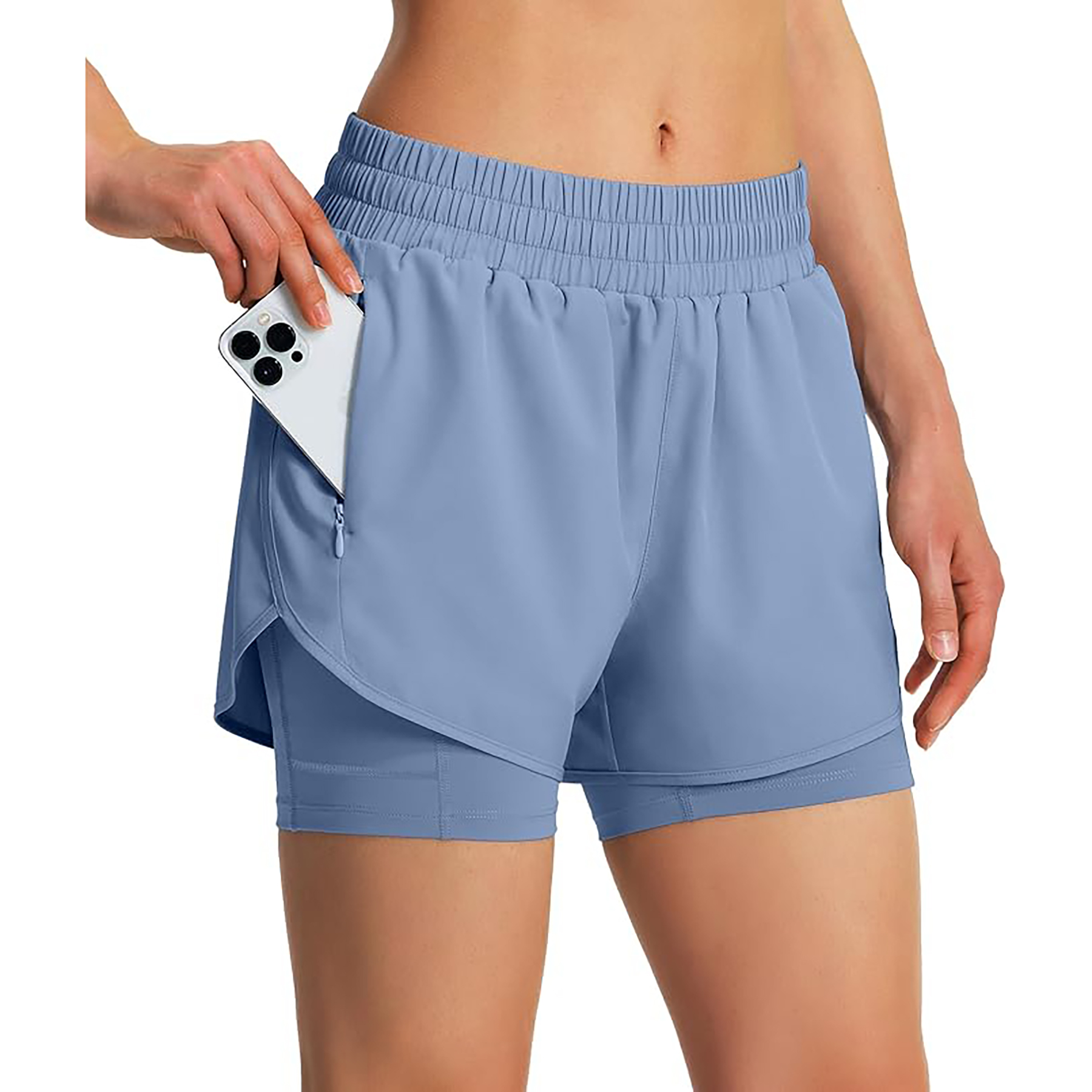 Women's2 I n 1 Quick Drying Sports Shorts with Lining 6