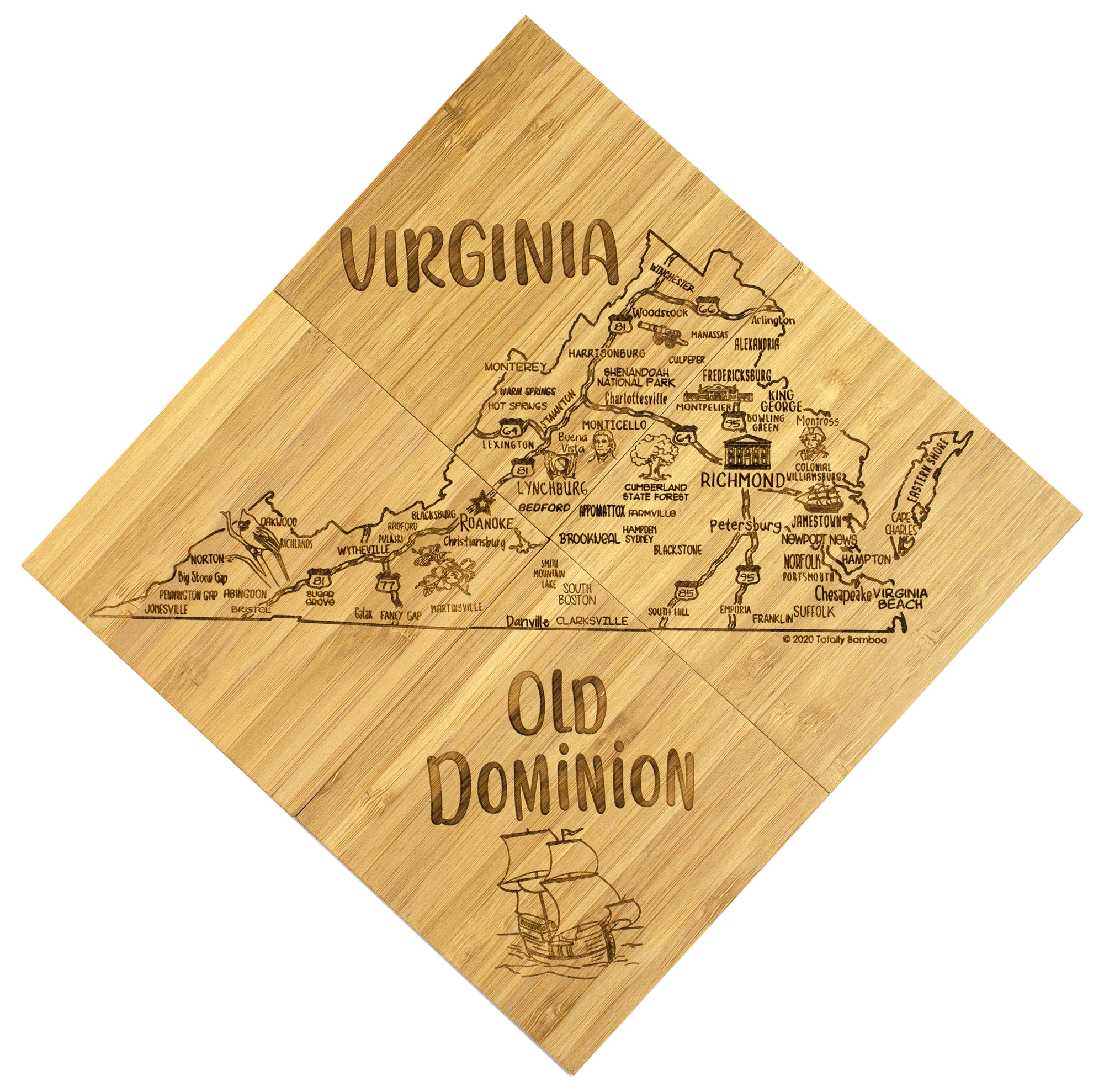 Virginia Puzzle Coaster Set 2