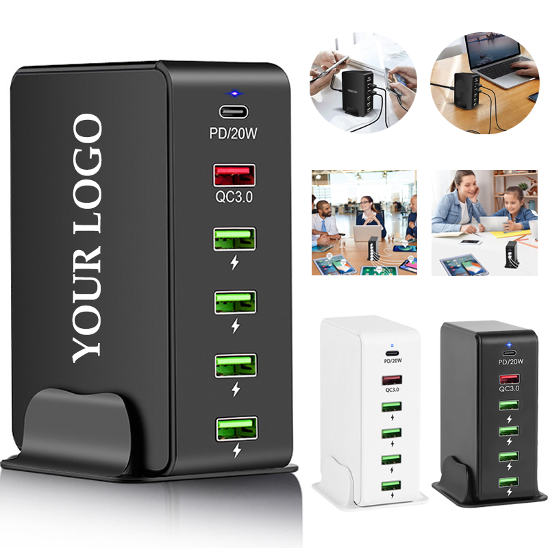 Desktop 6-Port USB Tower Charging Station 1