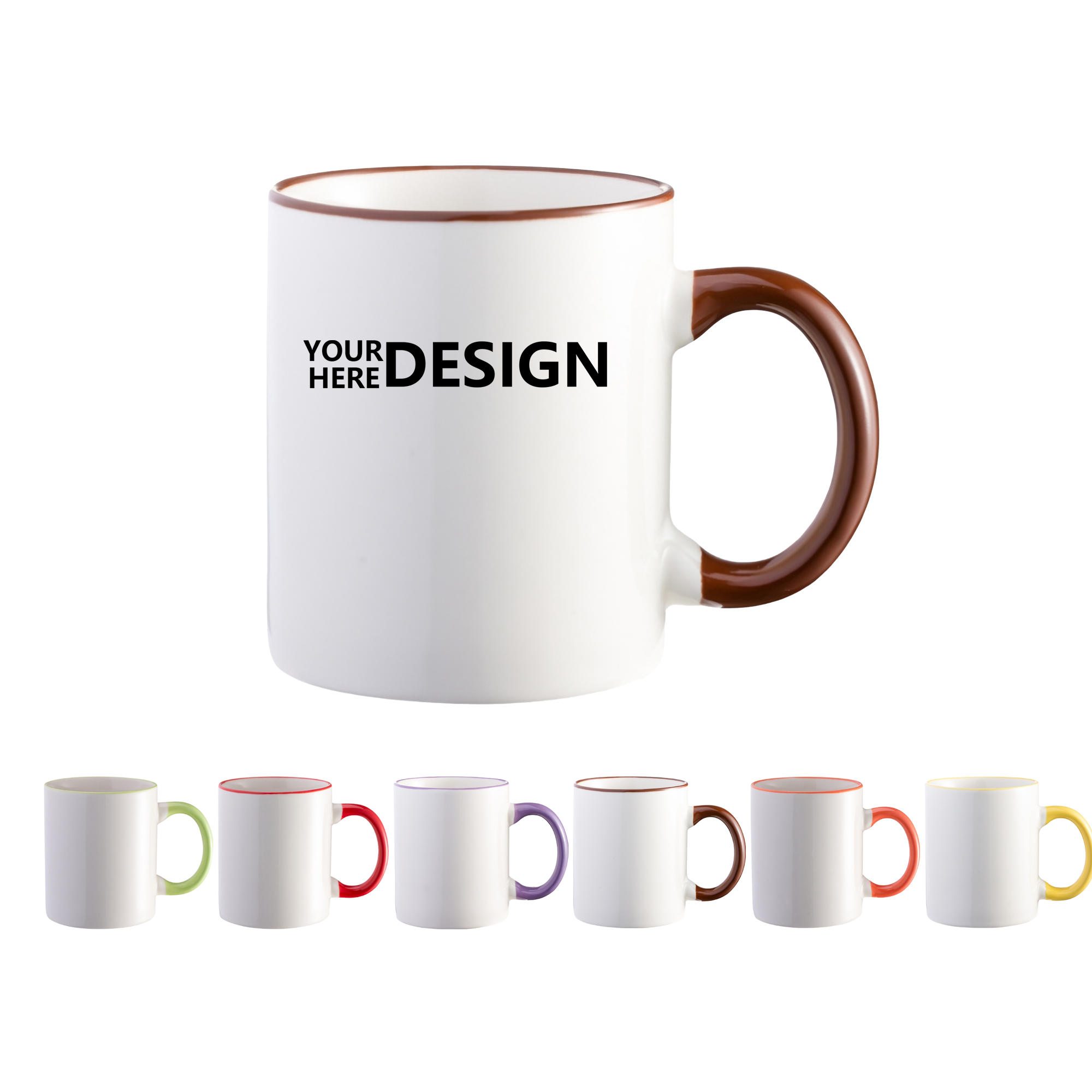 Ceramic Colorful Handle Mug with a Cup-Shaped Mouth 2