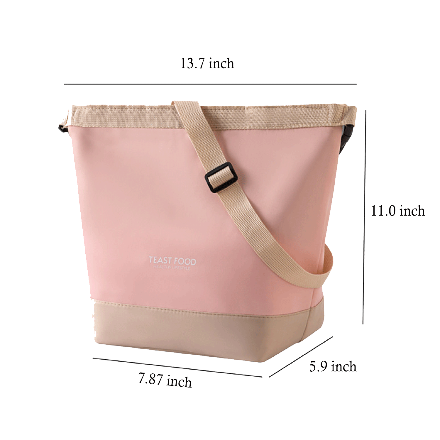 Portable Color-Block Oxford Insulated Tote Crossbody Bag 6