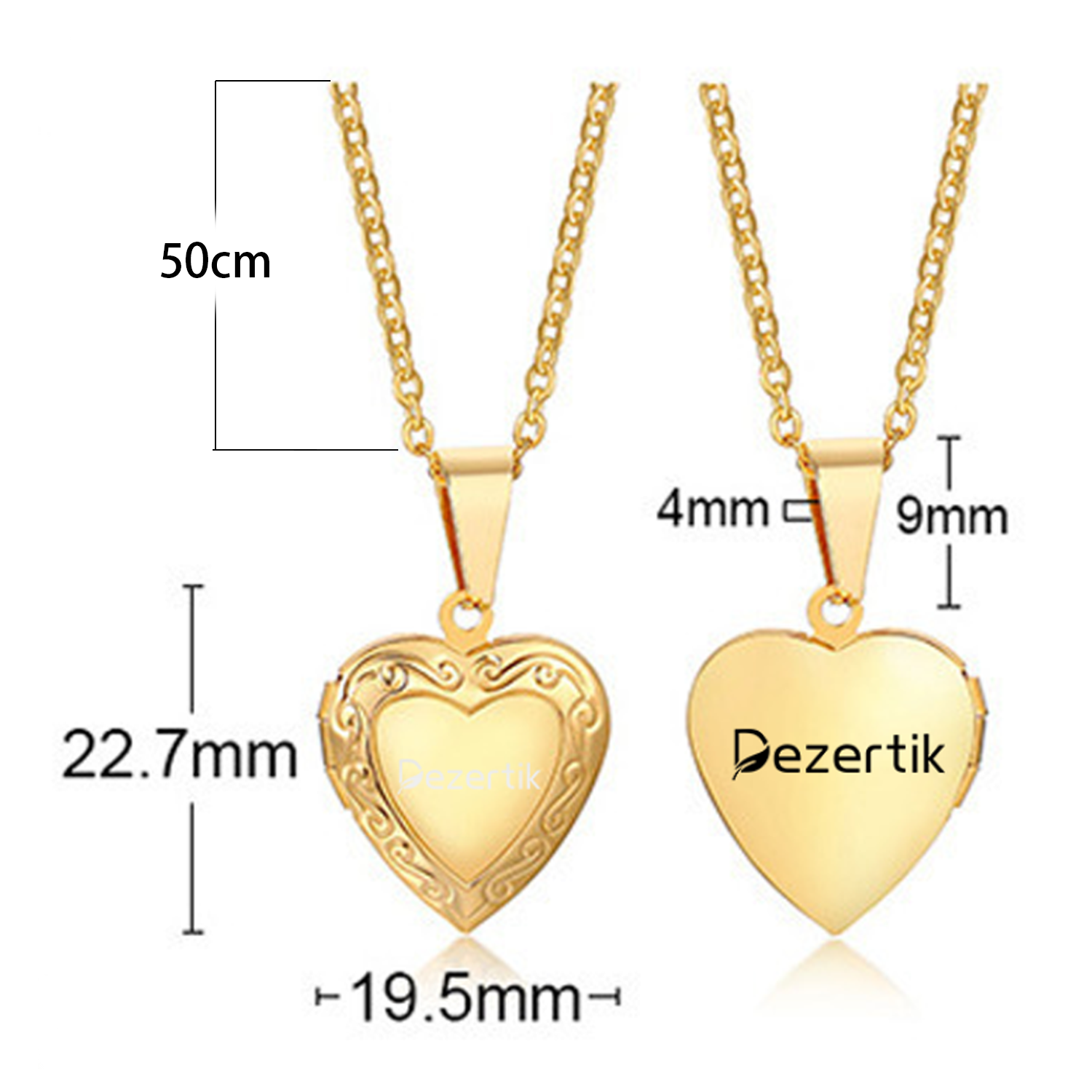 Golden Heart Shape Locket Necklace 2