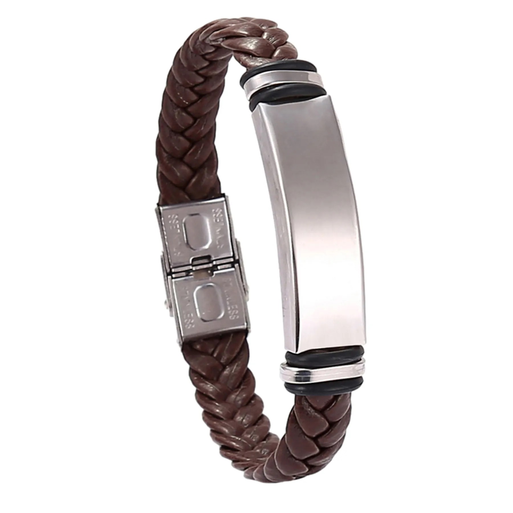 Customizable Engraving Stainless Steel Handmade Leather Vint 3