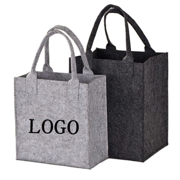 Felt Shopping Handbag, custom tote bag with logo imprint 2