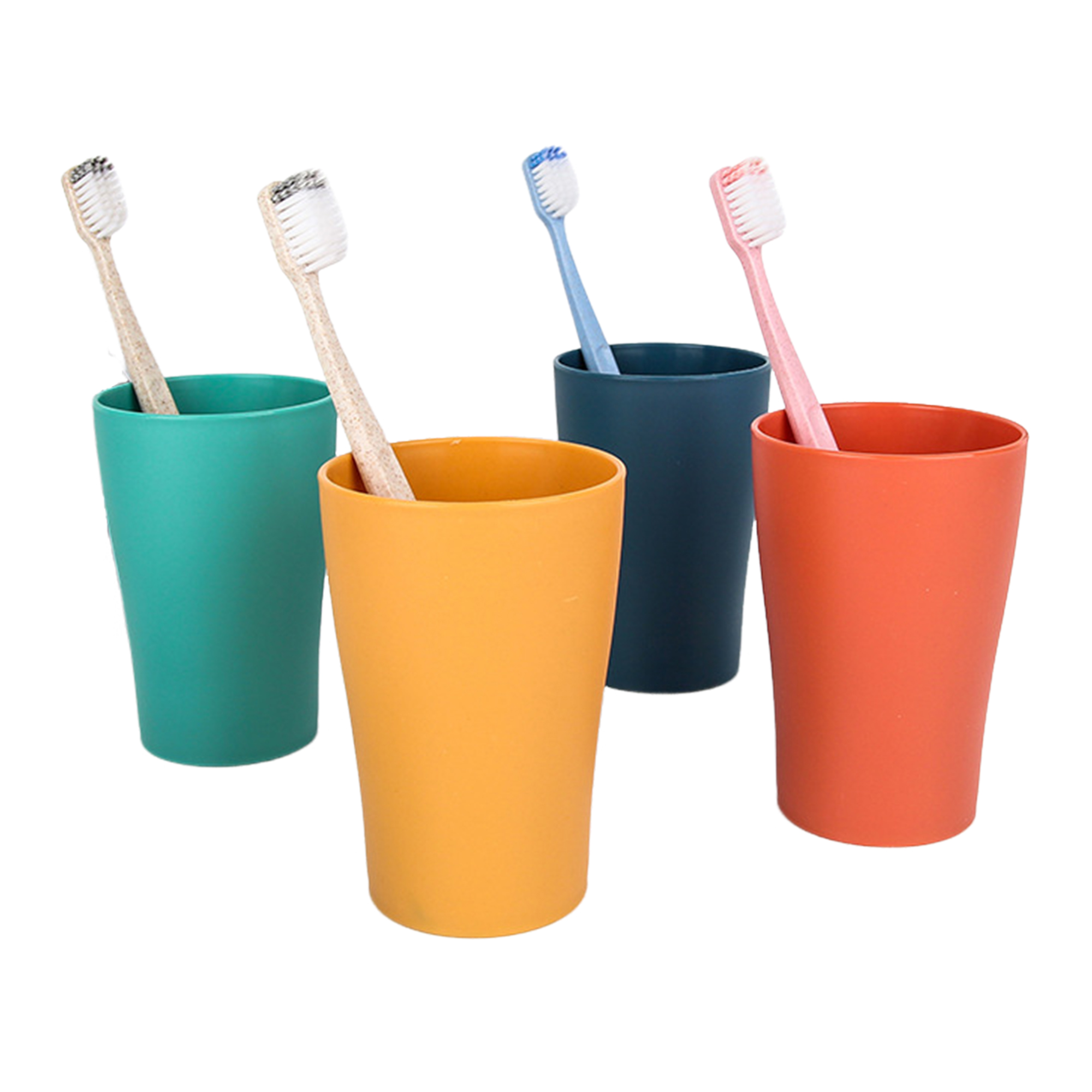 12oz Simple Wheat Straw Toothbrush Cup 2