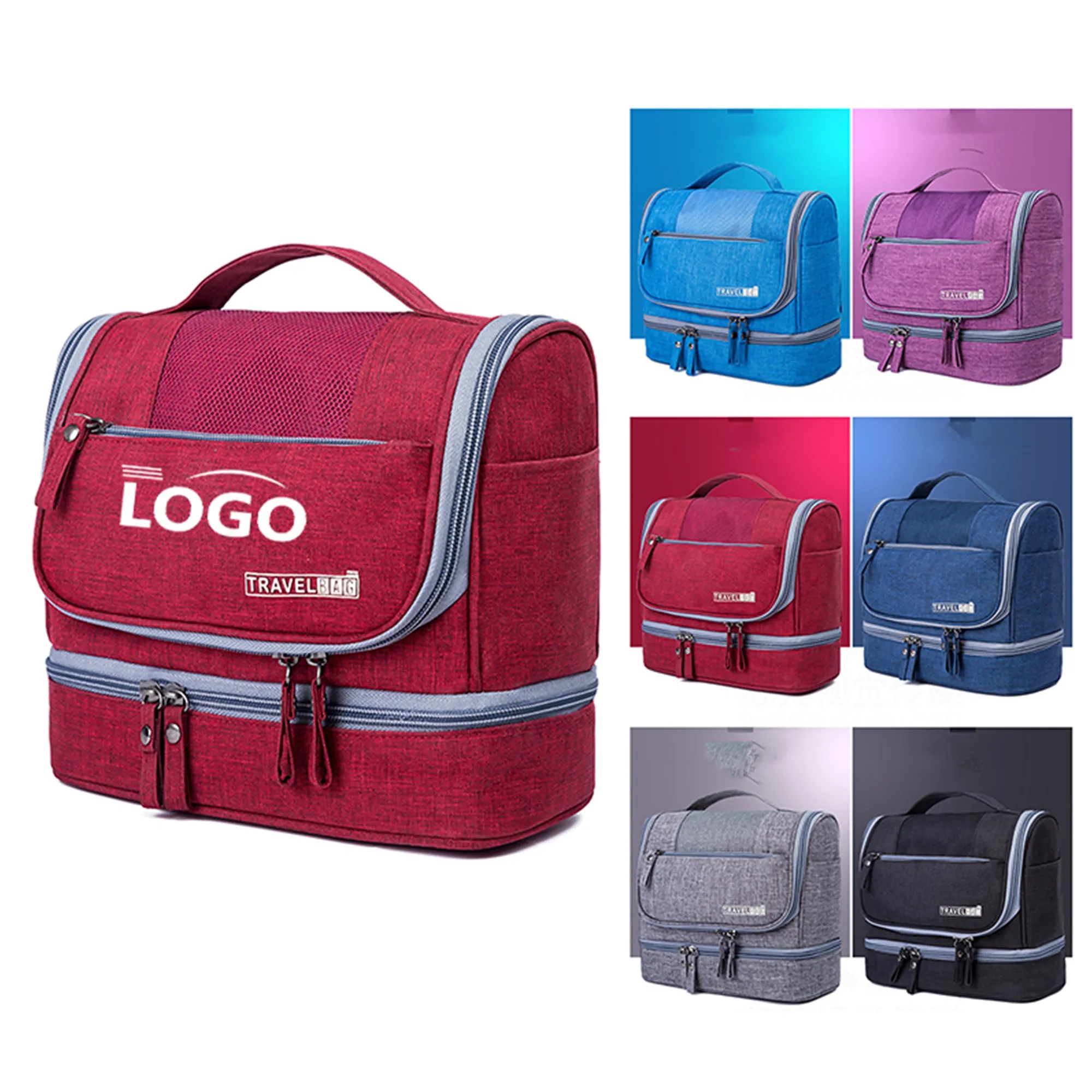 Travel Toiletry Organizer Bag With Hanging Hook 1