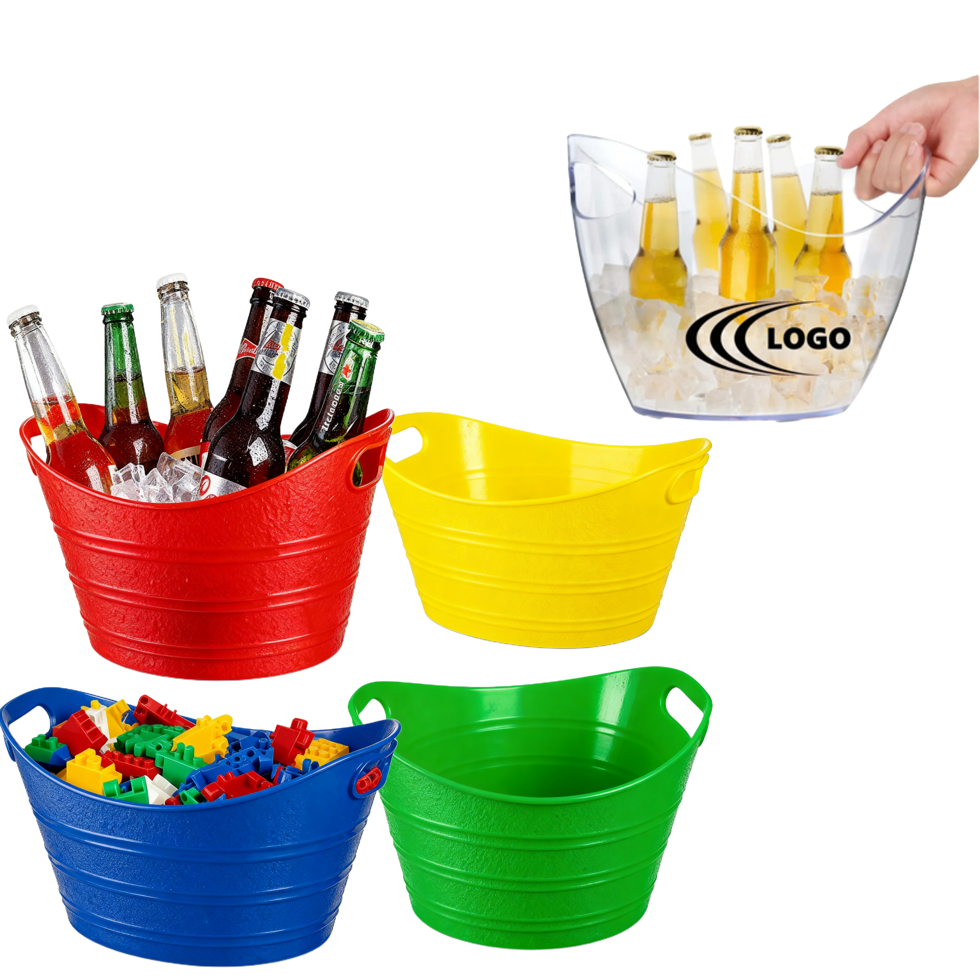 4L Plastic Oval Ice Bucket MOQ 25 2
