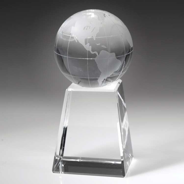 5" Crystal Award-Globe w/ Tall Base_D459CA 2
