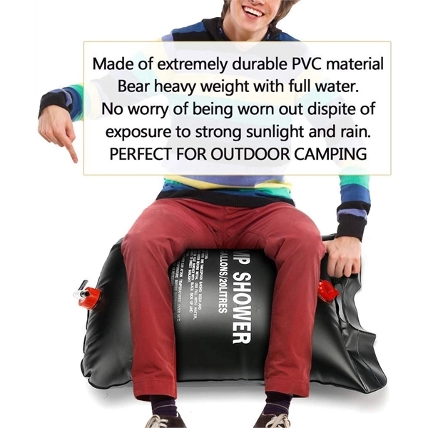 5 Gallons/20L Large Capacity Solar Camping Shower Bag 3