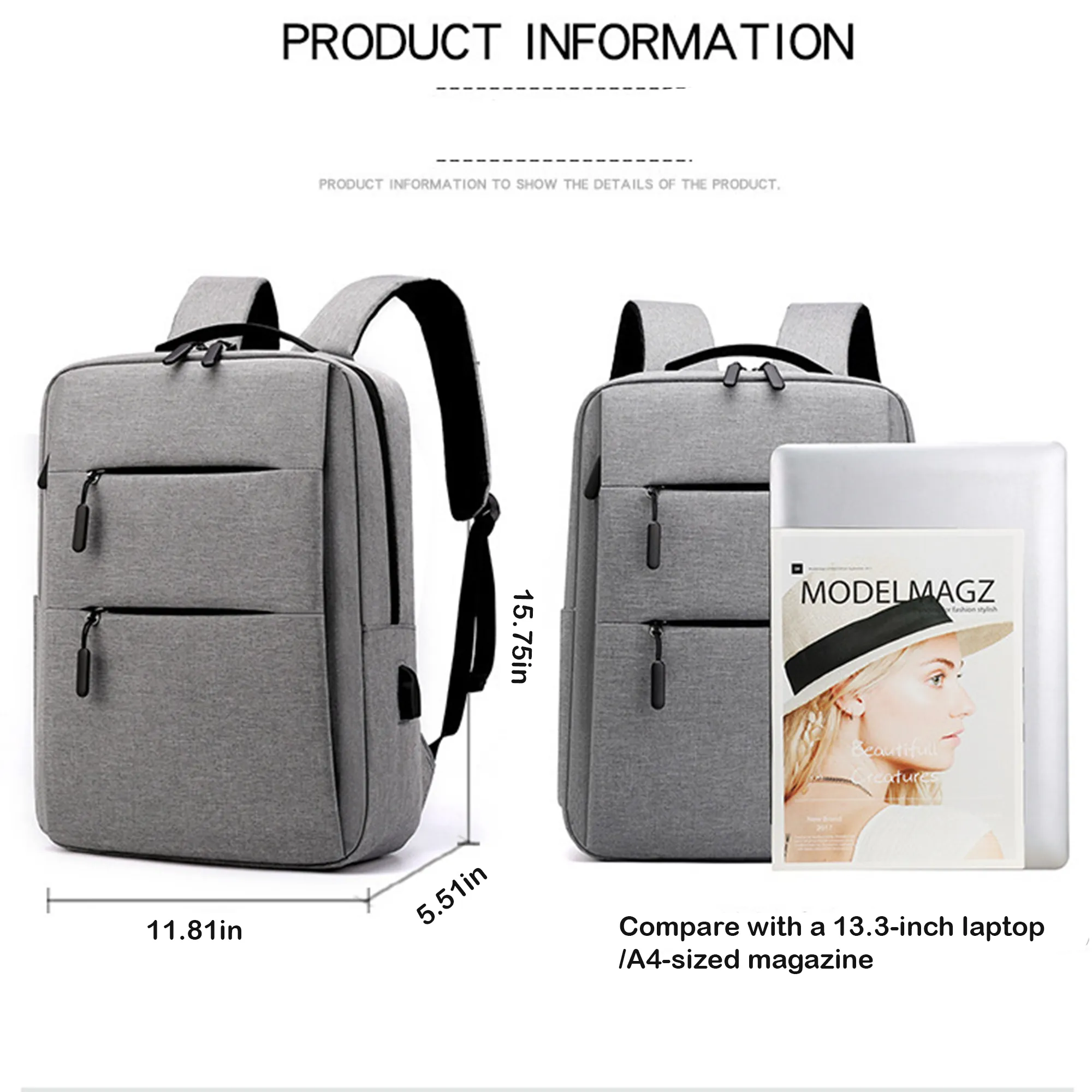 Laptop Backpack Suitable for Business Travel Printed Logo 3