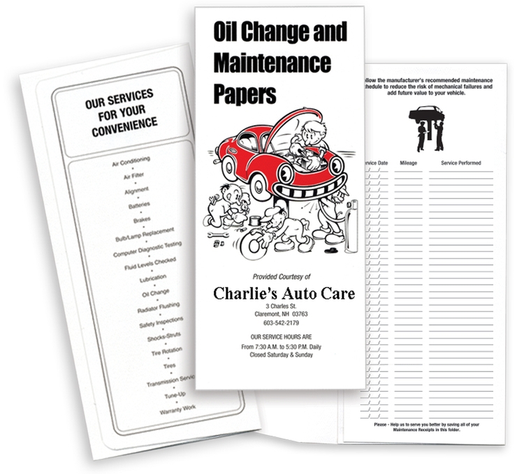Oil Change and Service Center Document Folder 1