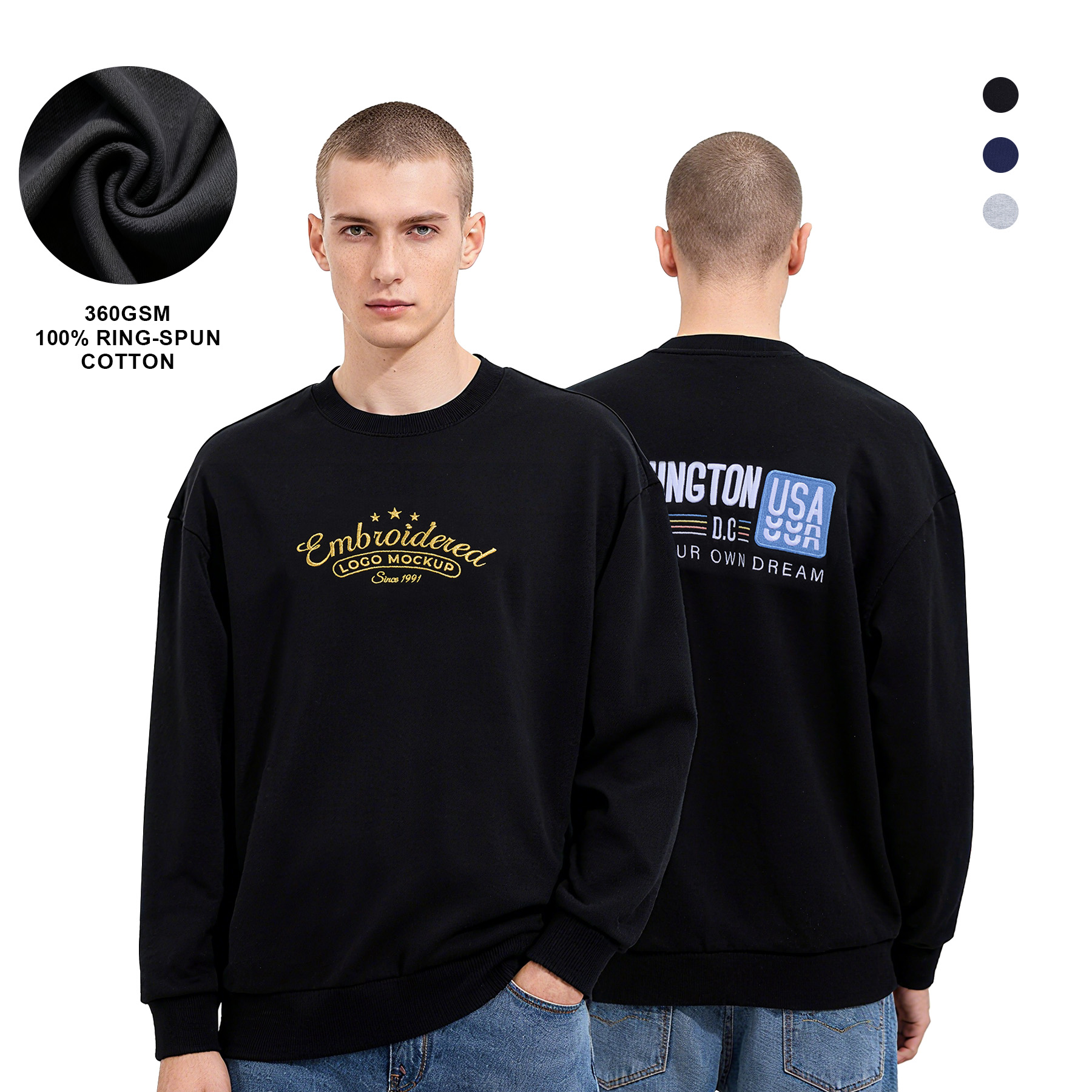 Unisex 100% Pre-Shrunk Cotton Crewneck Sweatshirt 9