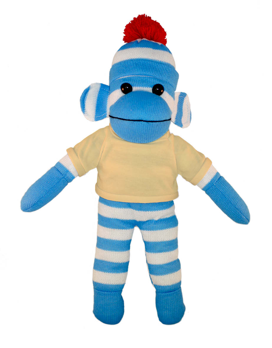 Blue Sock Monkey with Tee 3