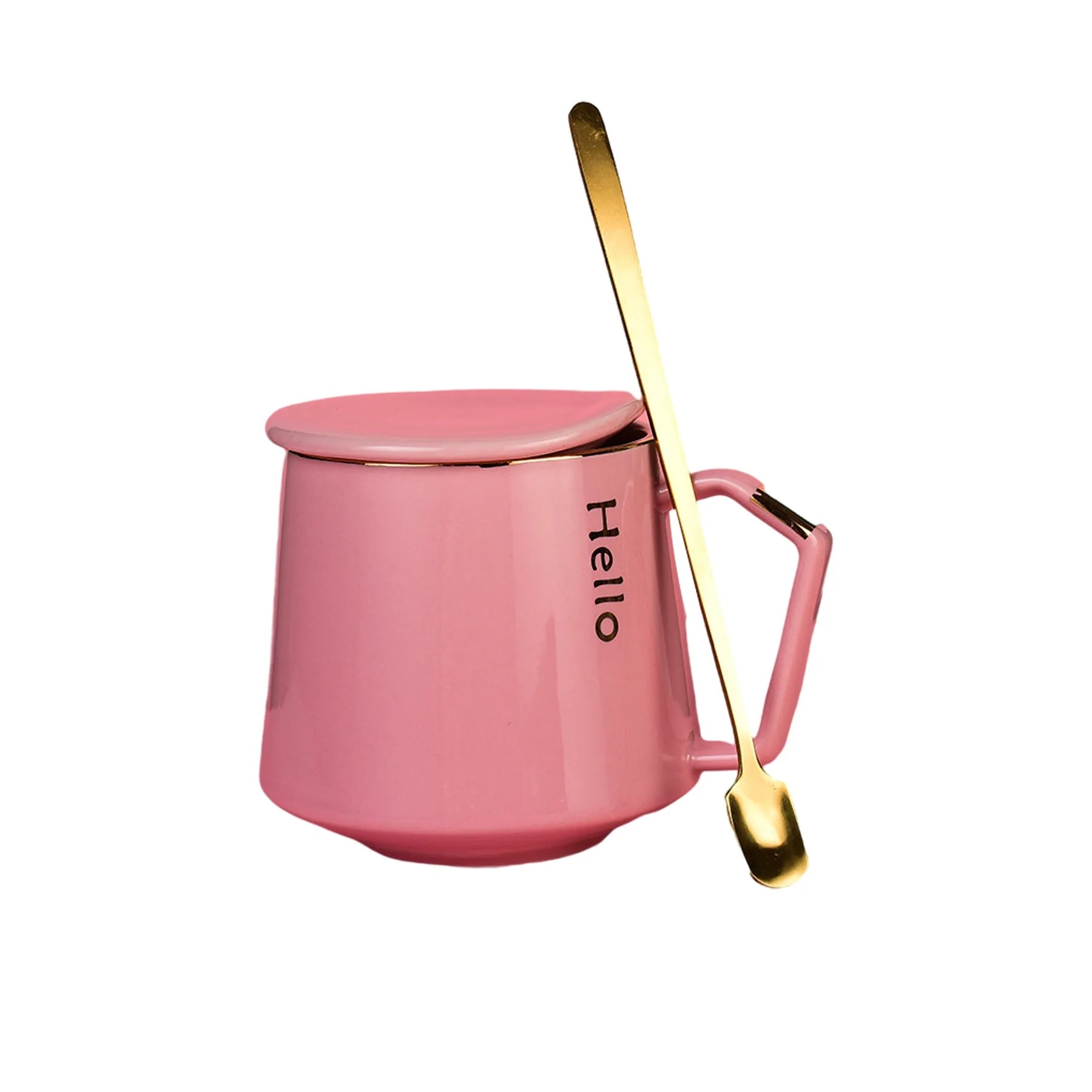 400Ml Ceramic Coffee Mug W/Lid 5