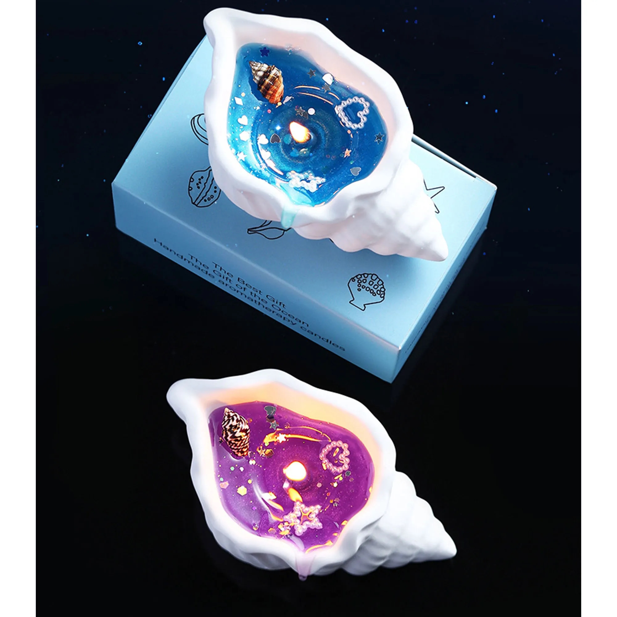 Elegant Seashell Scented Candle Gift Set 3