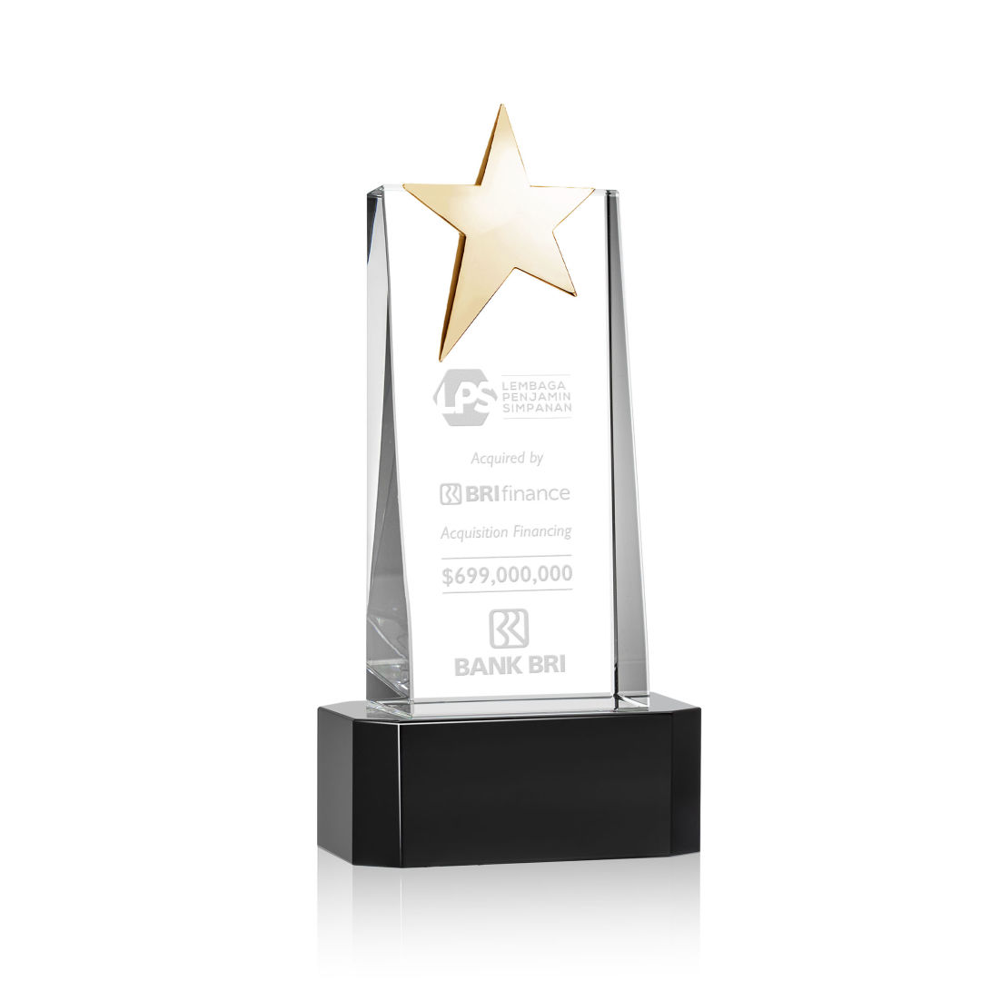 Fanshaw Gold Star Award on Base - Black 9