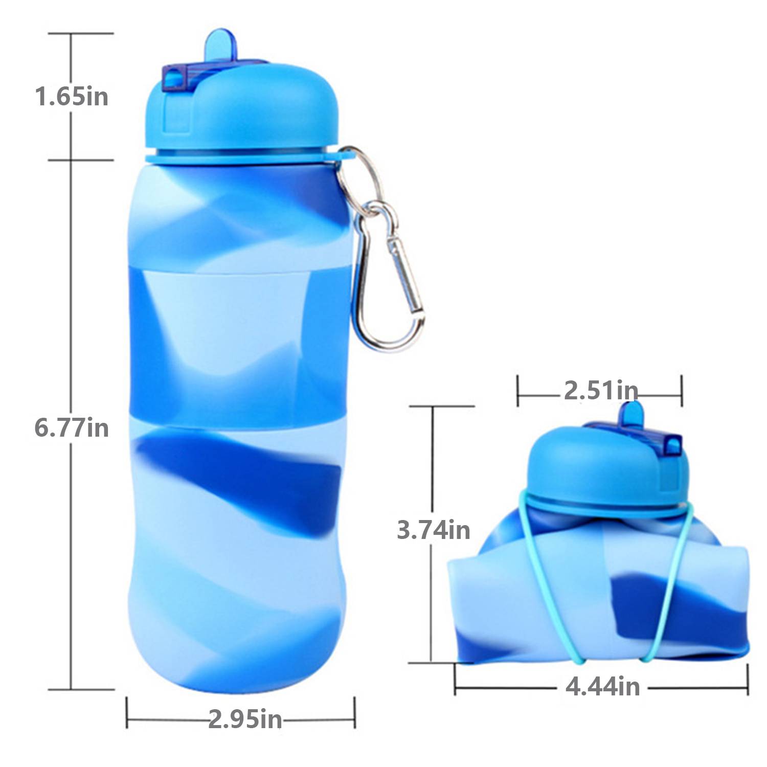 20Oz Silicone Collapsible Portable Water Bottle 5