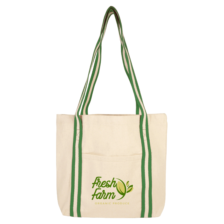 Sonoma Striped Handle 10oz Cotton Tote Bag 3