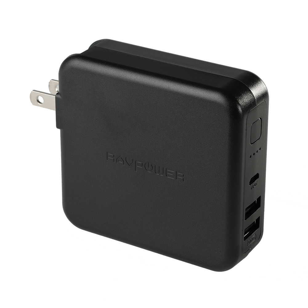 RAVPower 6700mAh Power Bank with Dual USB Wall Charger 30