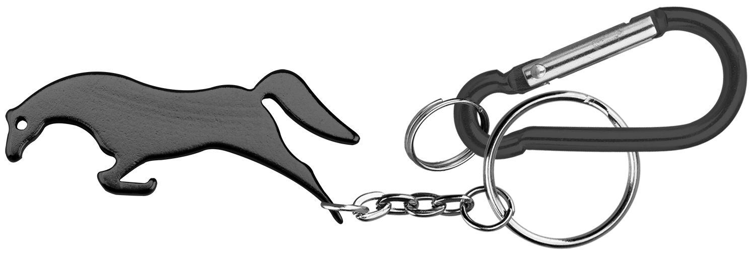 Horse shape bottle opener with key chain. 5
