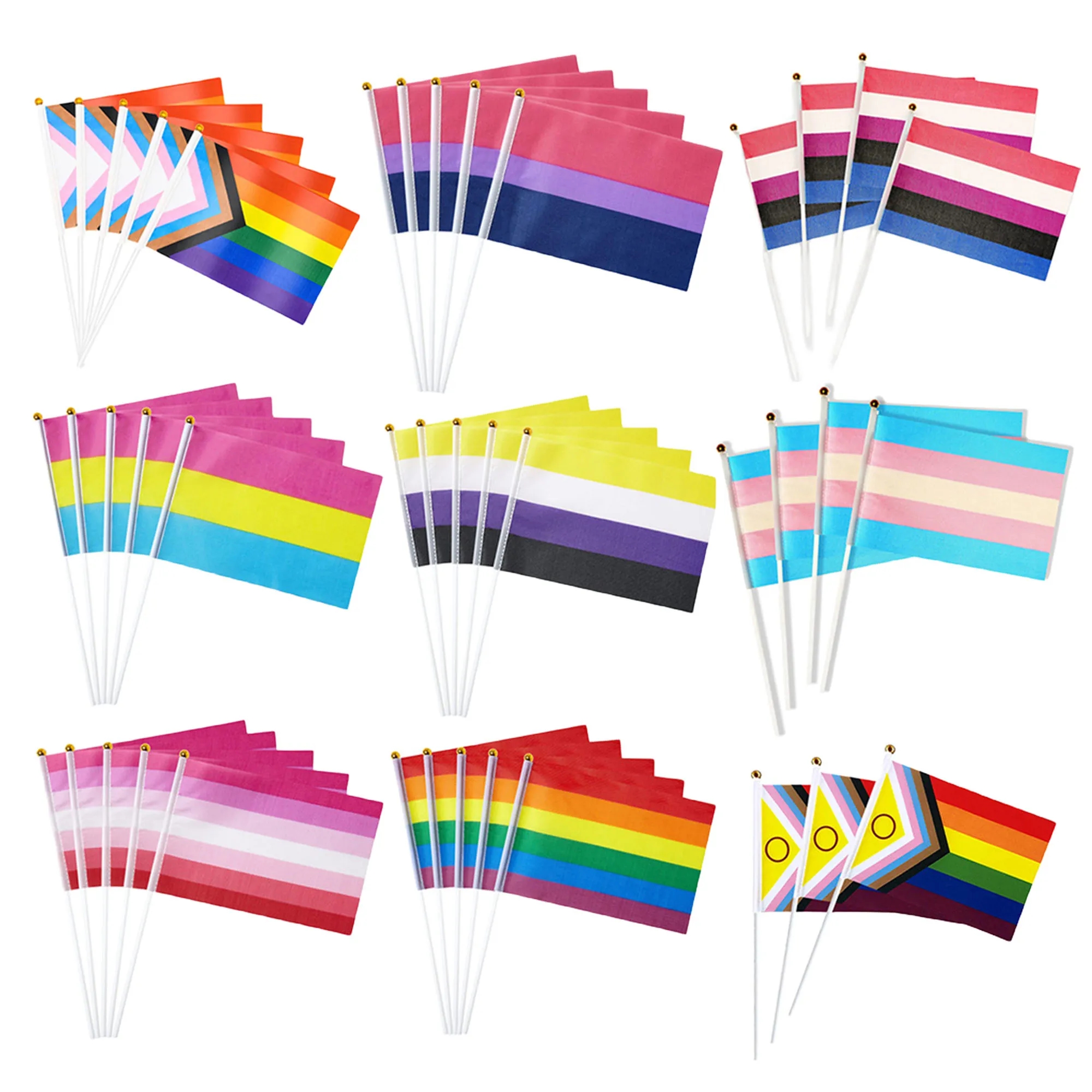 Handheld Rainbow Stick Flag Rush Service 4