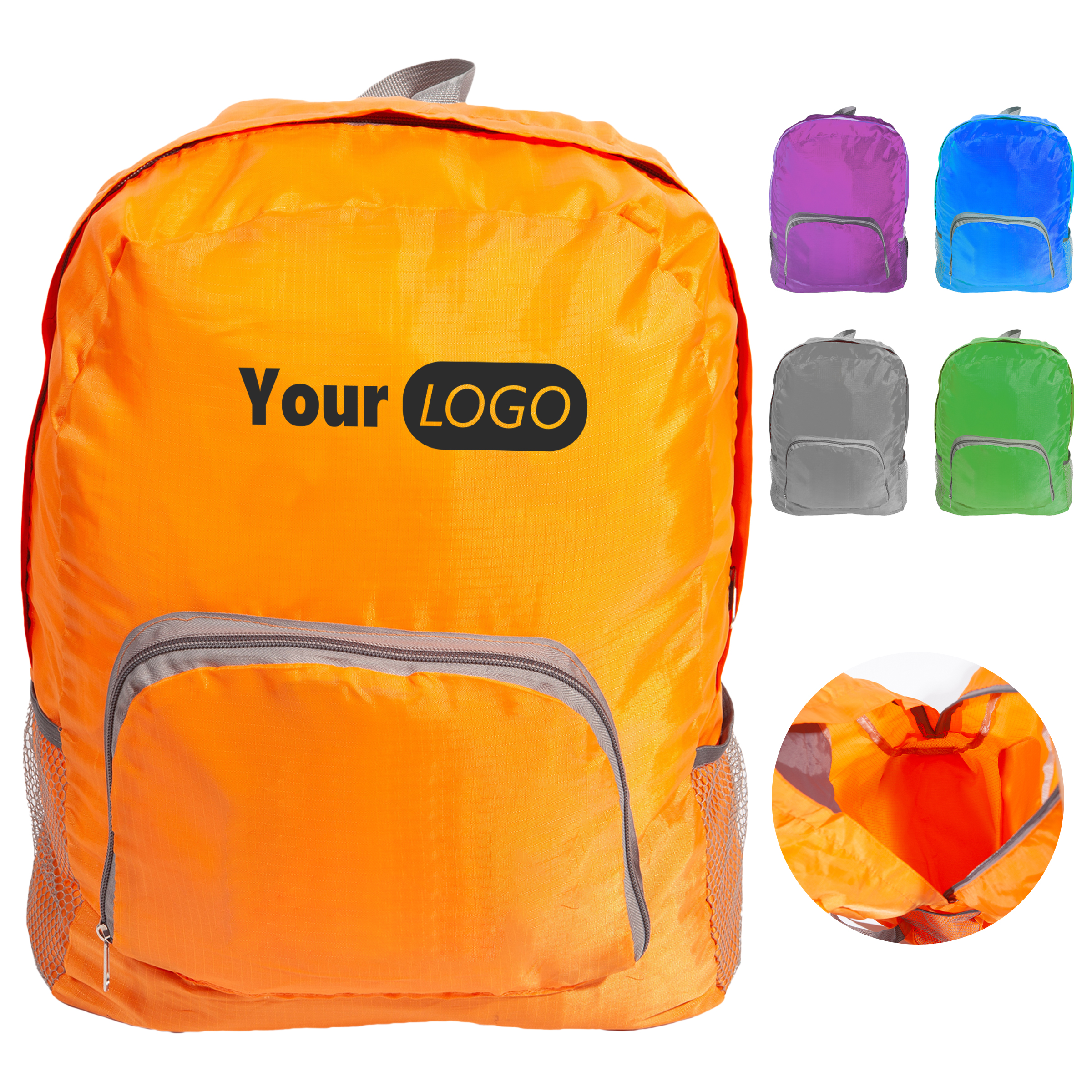 Polyester Compact Foldable Backpack With Custom Logo 2