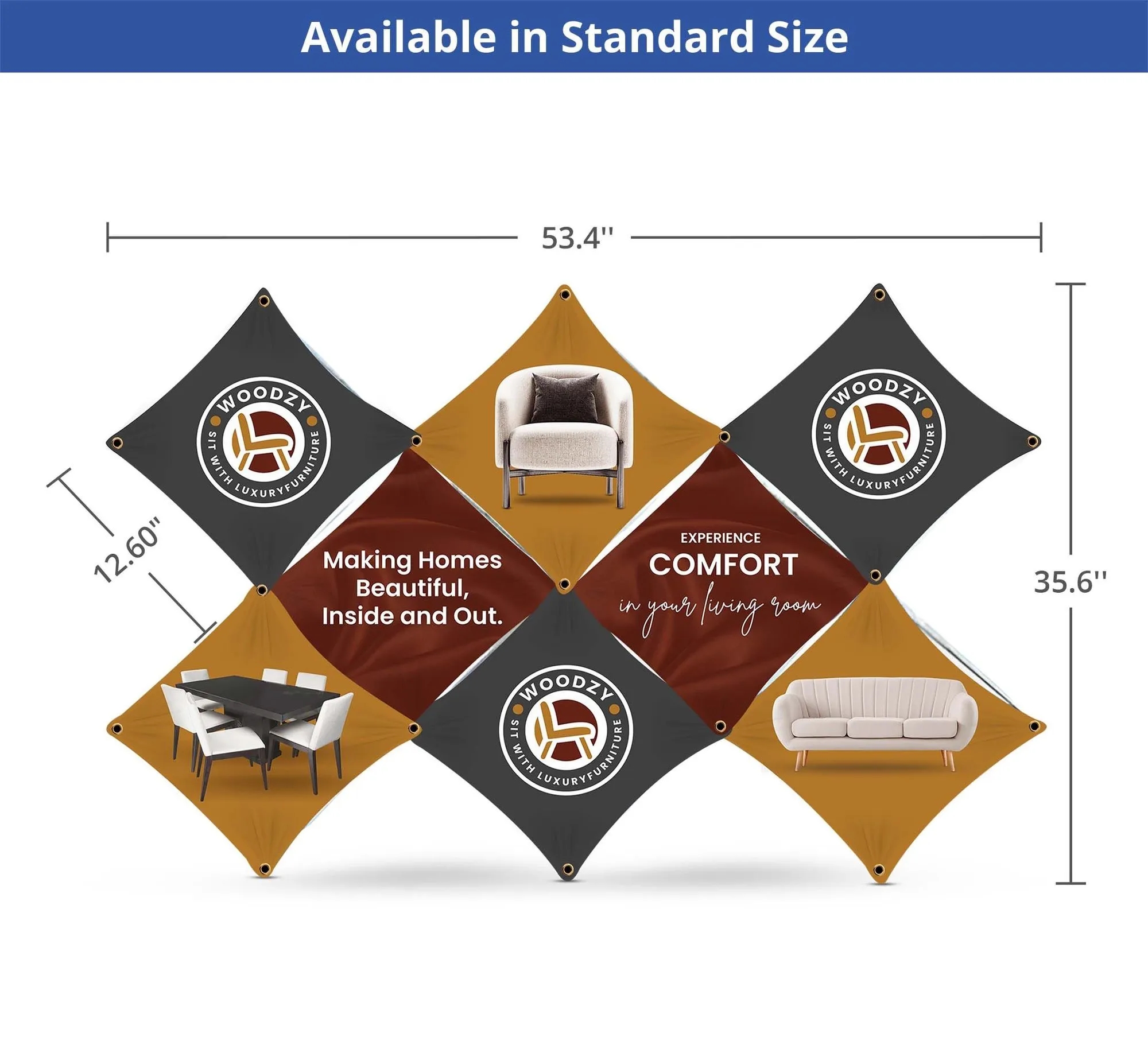 Double X Micro GeoMetrix Table Top Display 12.60"x12.60" 4