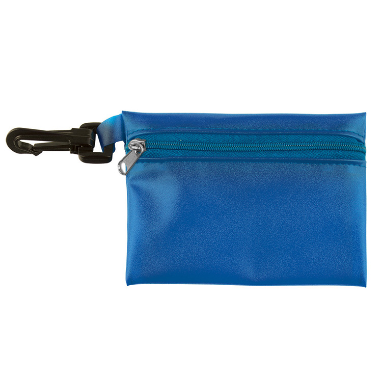 "LYON" 10 Piece First Aid Sun Kit in Translucent Zipper Pack with Plastic Carabiner Attachment 7