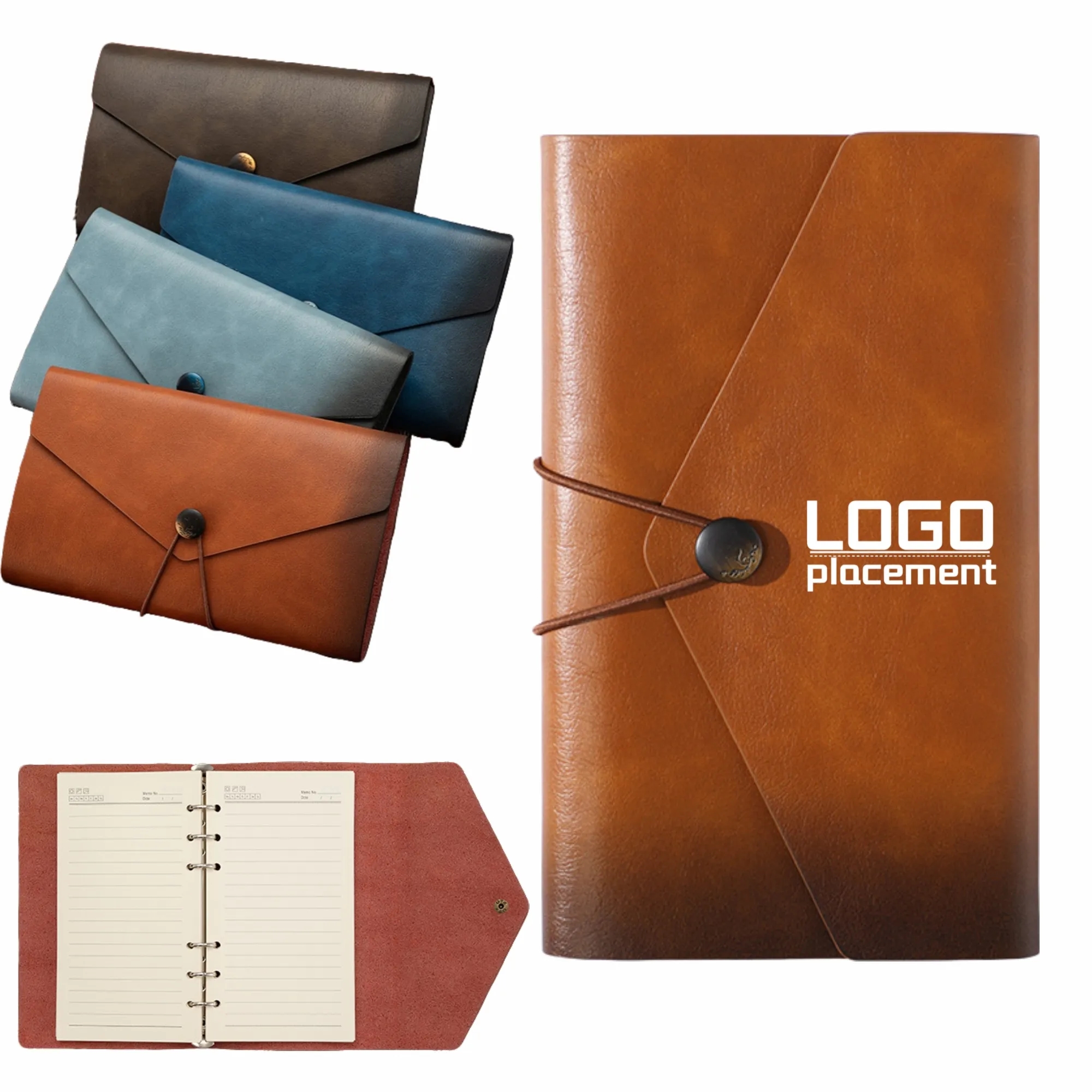 Gradient A6 Pocket Notebook, Faux Leather, Custom Logo