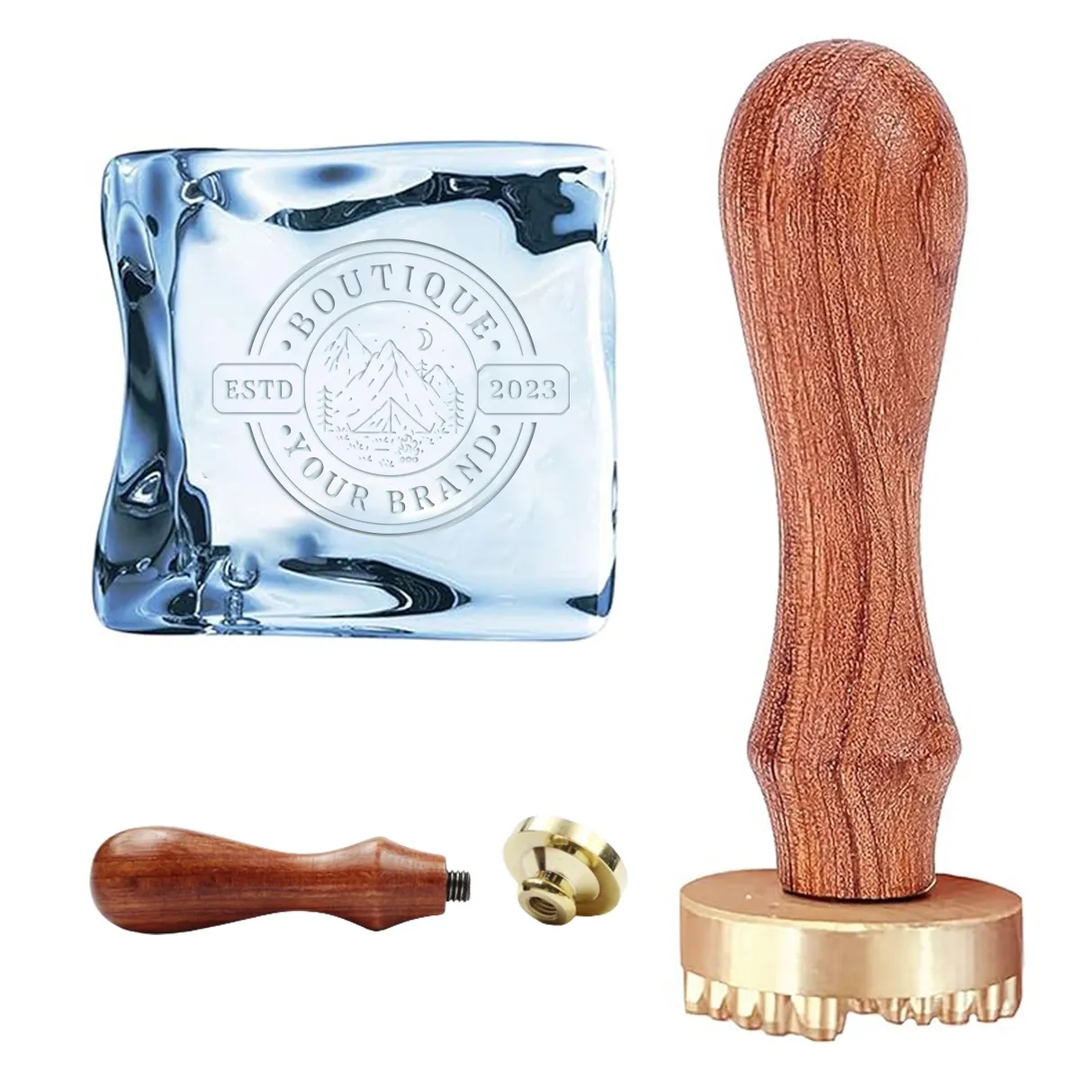 Vintage Custom Personalized Logo Brass Ice Cube Stamp 1