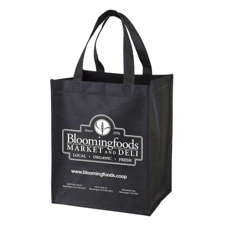 10"W x 12"H x 8" Gusset - "FULL VIEW" Junior Large Imprint Grocery Shopping Tote Bag 17