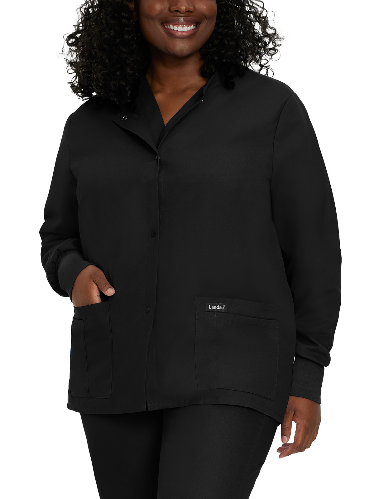 Landau - Essentials - Women's Four-Pocket Crew Neck Warm-Up Jacket 12